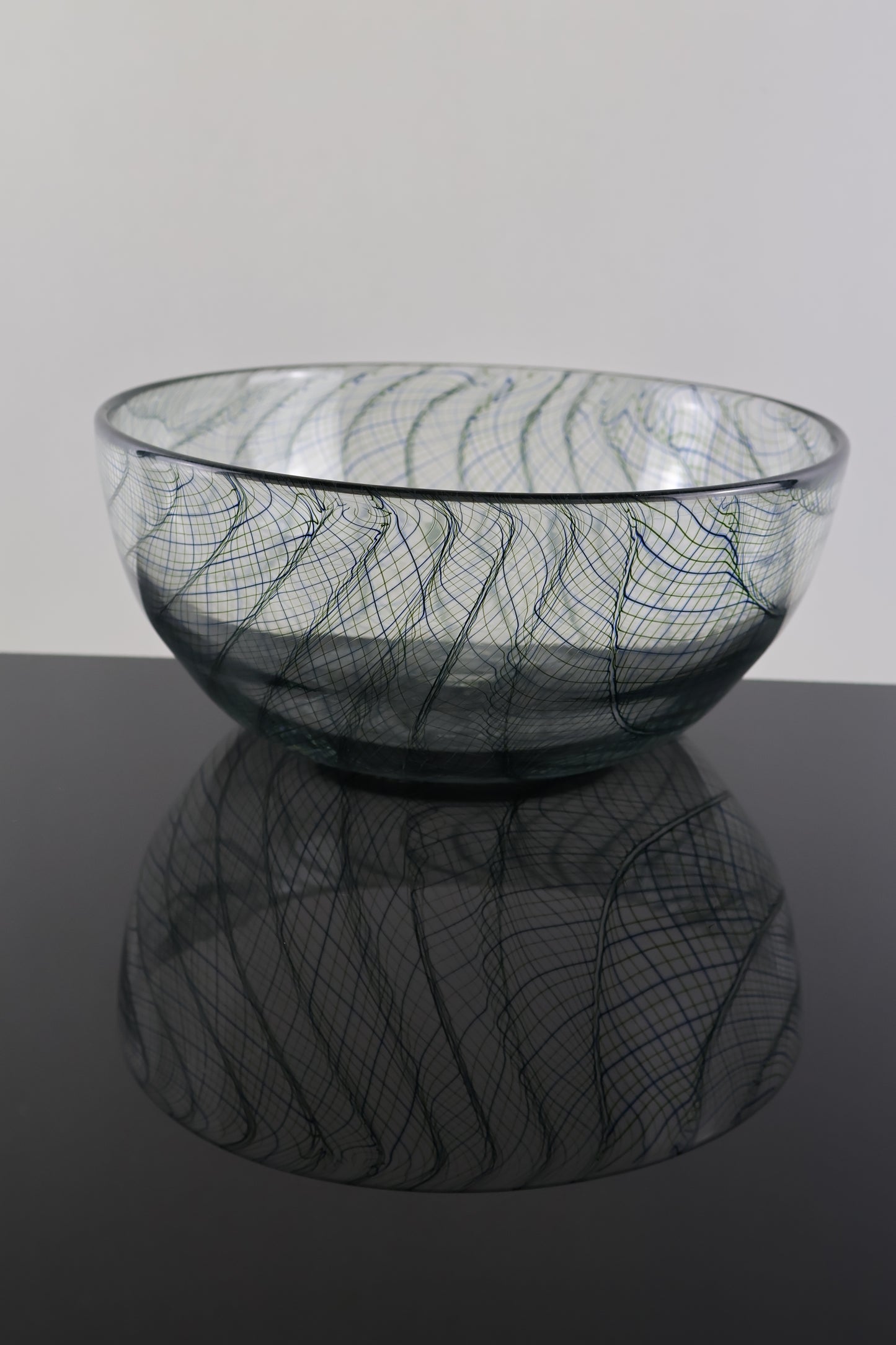 Handmade Black, Green and Blue Zanfirico Plunger Pick Up Bowl