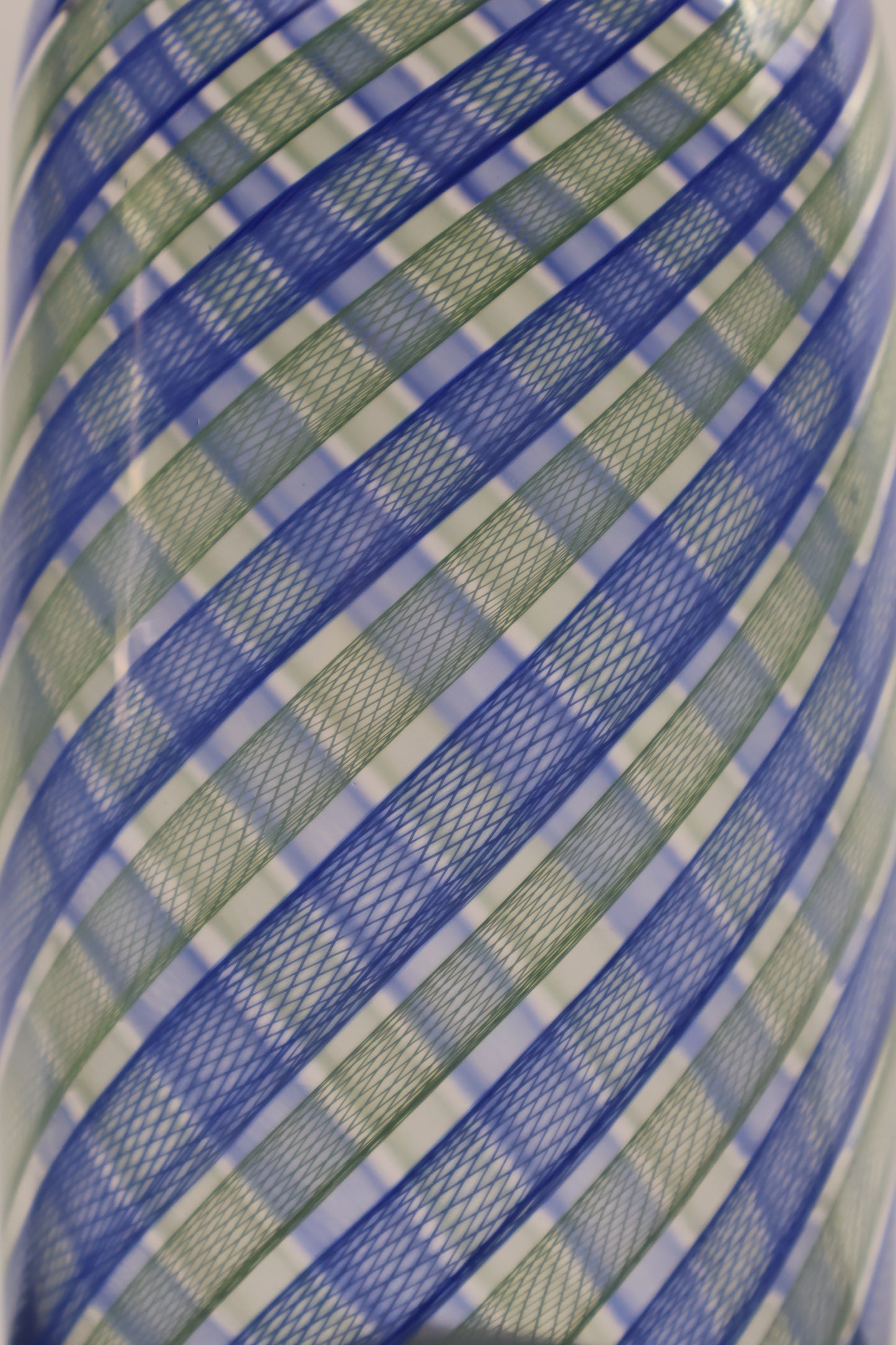 Green and Blue Zanfirico Cane Bottle