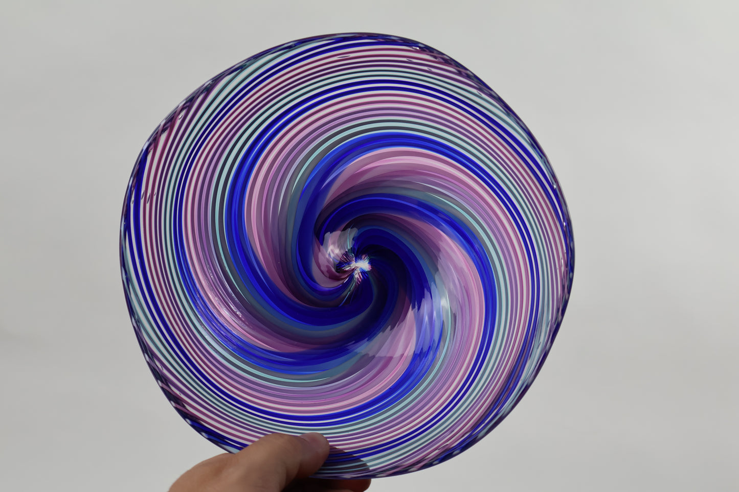 Deep Cool Duel Cane Handmade Spiral Hypnosis Glass Bowl 2