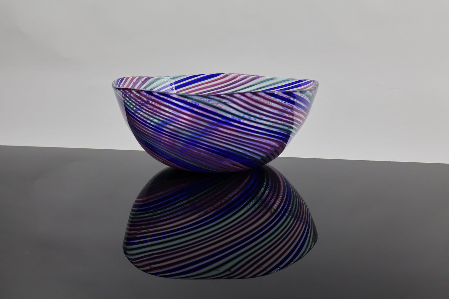Deep Cool Duel Cane Handmade Spiral Hypnosis Glass Bowl 2