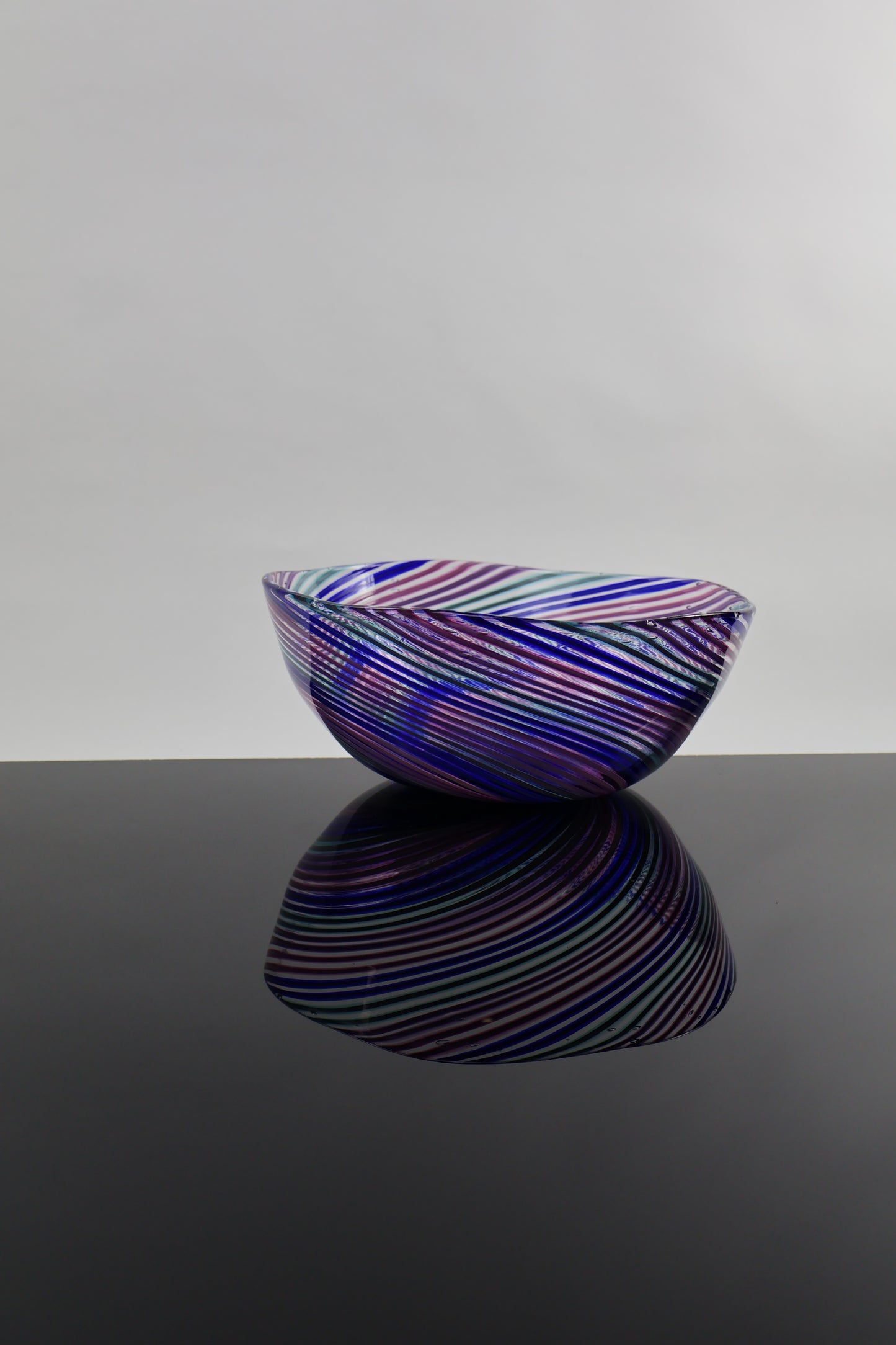 Deep Cool Duel Cane Handmade Spiral Hypnosis Glass Bowl 2
