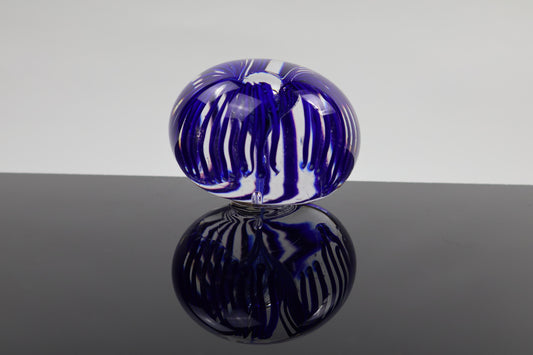 Blue Blooming Glass Paperweight
