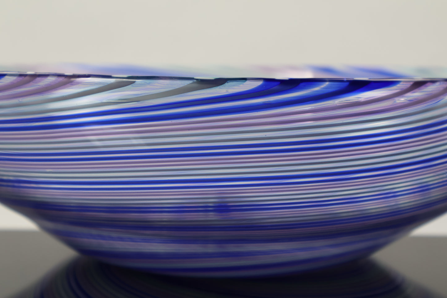 Large Handblown Glass Spiral Hypnosis Bowl