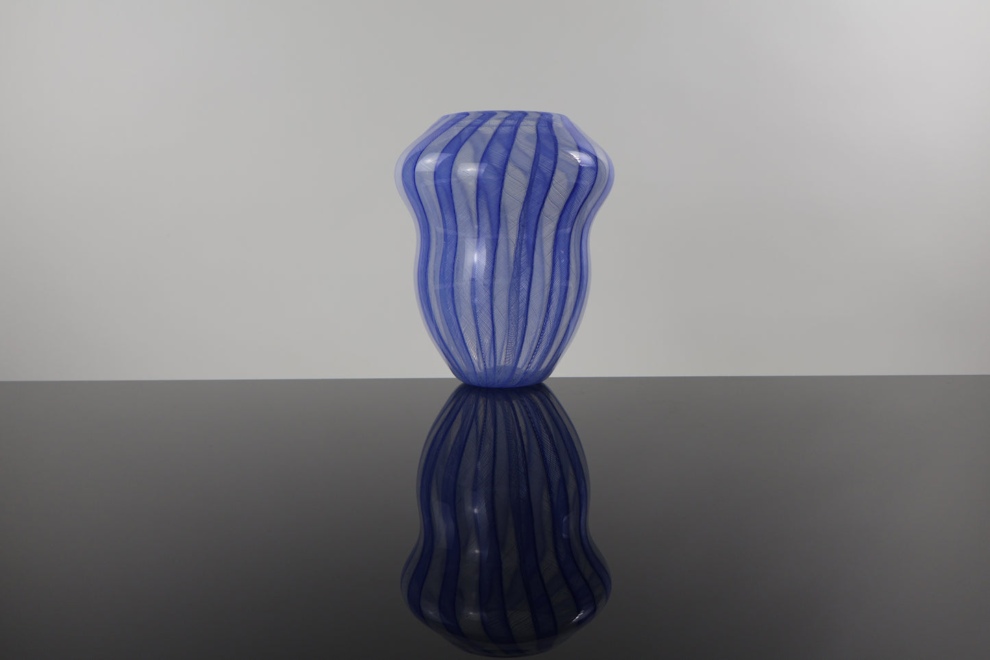 Deep Blue and Teal Zanfirico Basket Vase