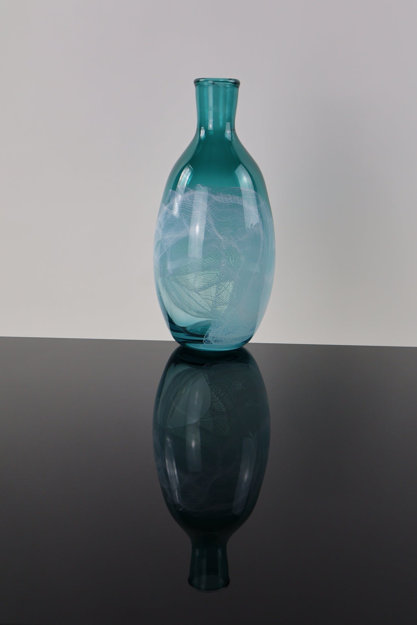 Handblown Fluted Glass Bottle - Lasso Design