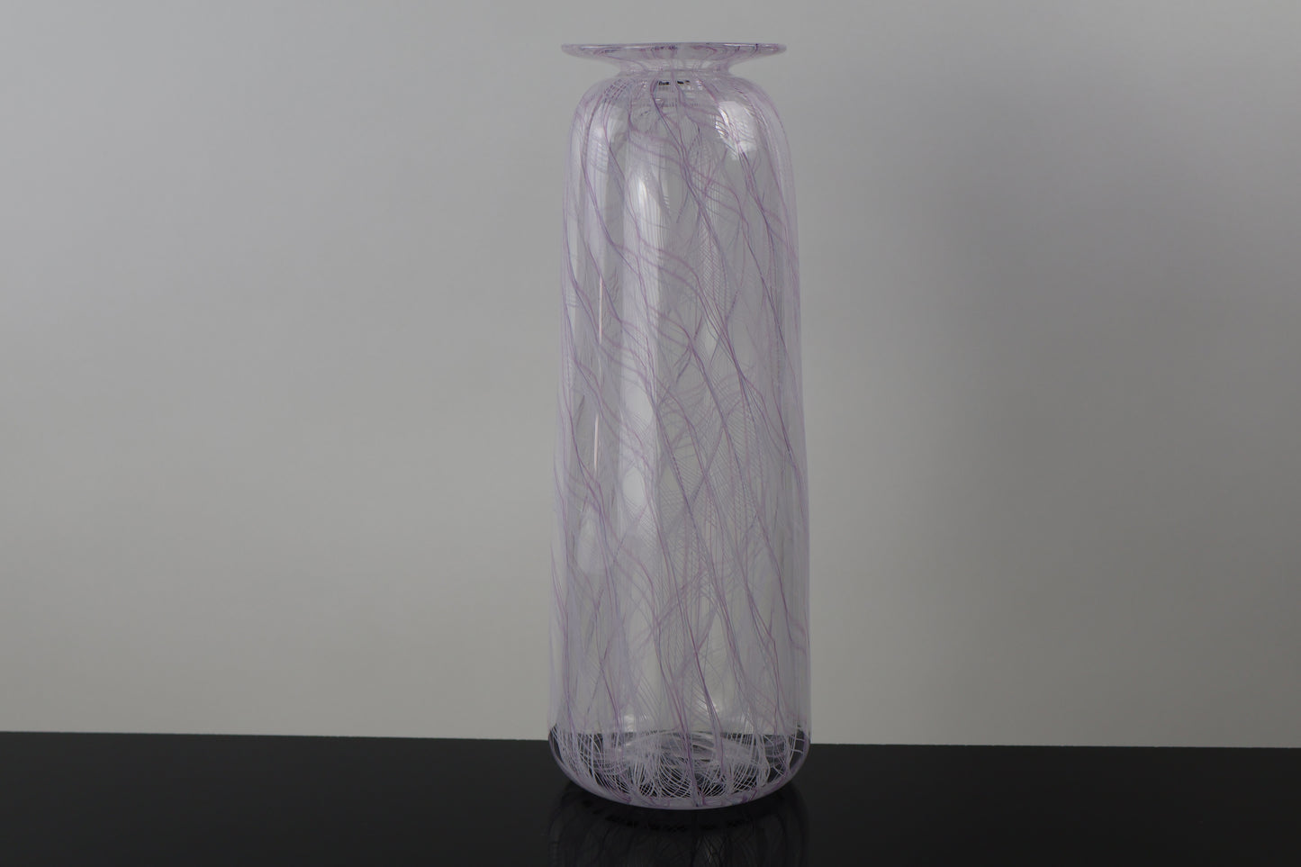 Handblown Pink and White Merletto Bottle