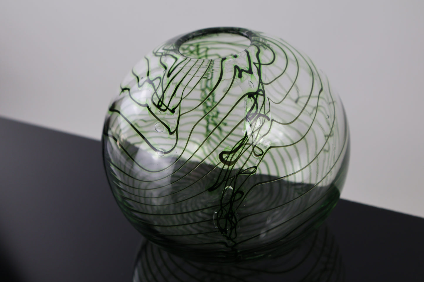 Handblown Green and Black Chaos Vase 2