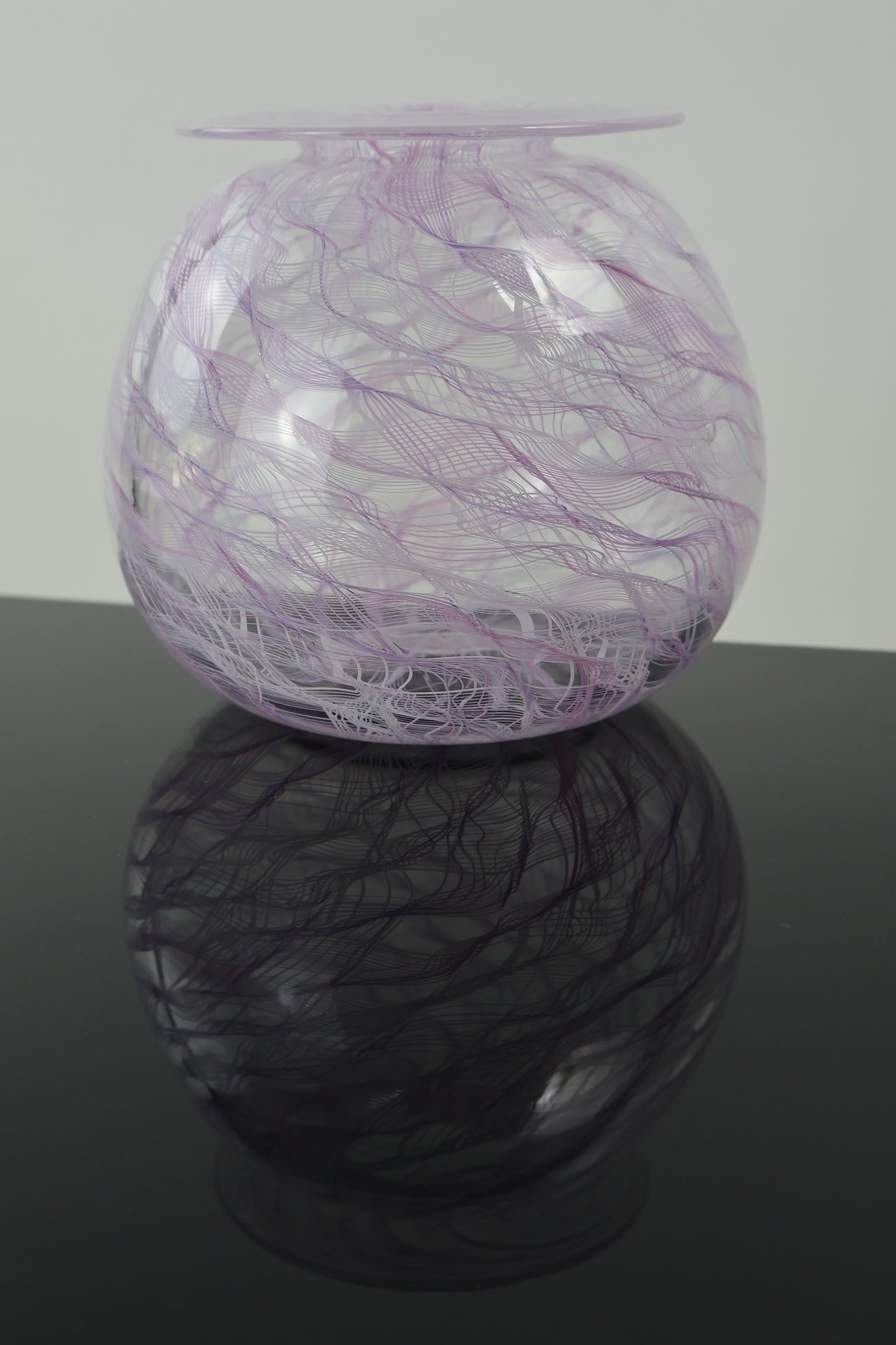 Handblown White and Pink Merletto Bud Vase