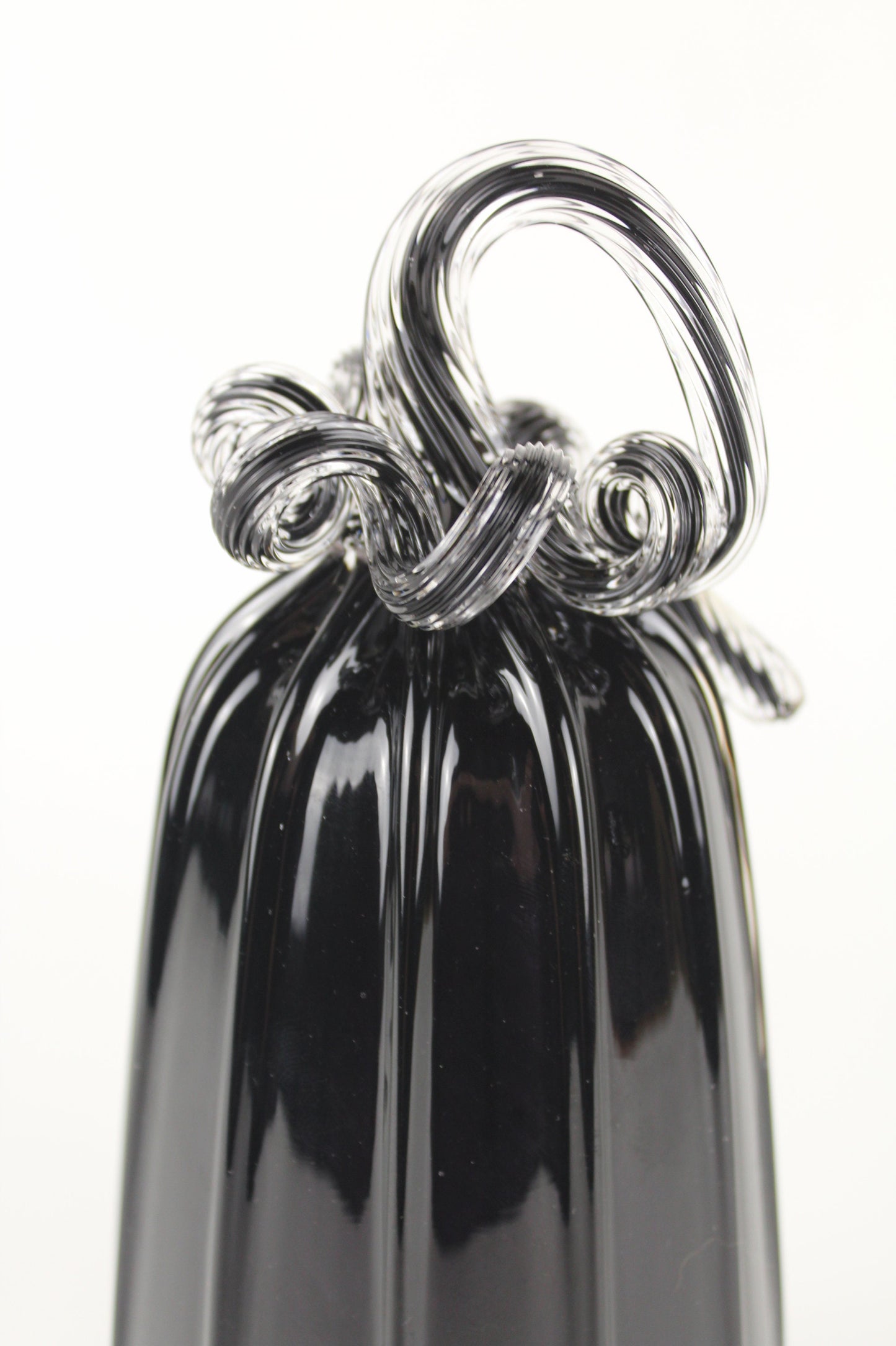 Handblown Full Black Decorative Gourd Pumpkin