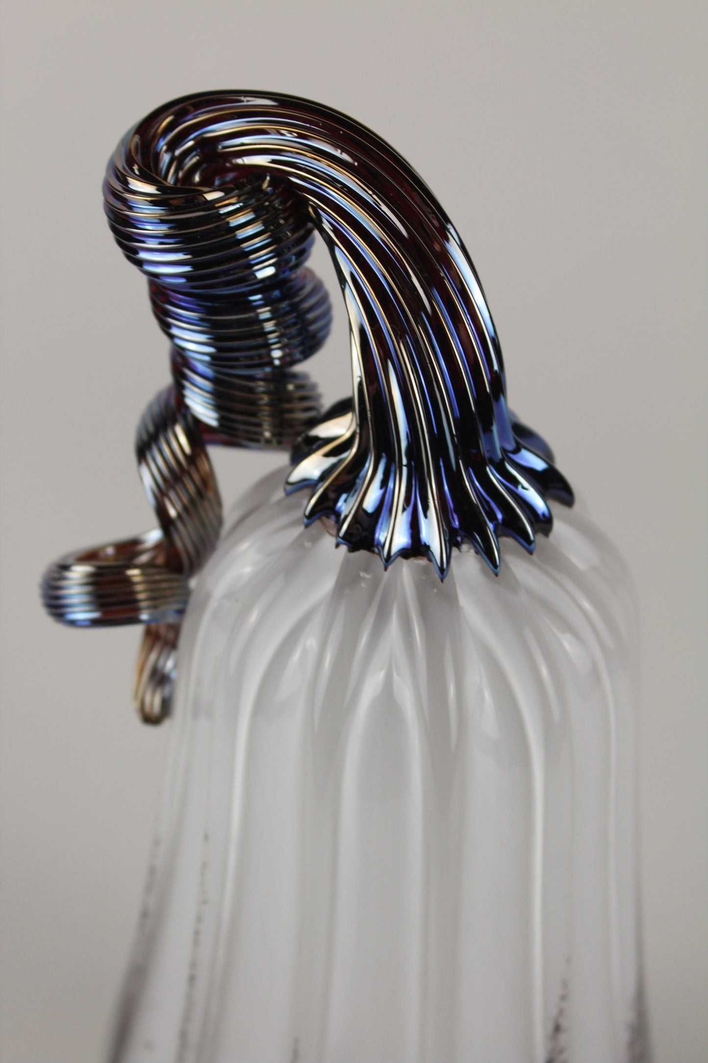 Handblown Black and White Decorative Gourd Pumpkin