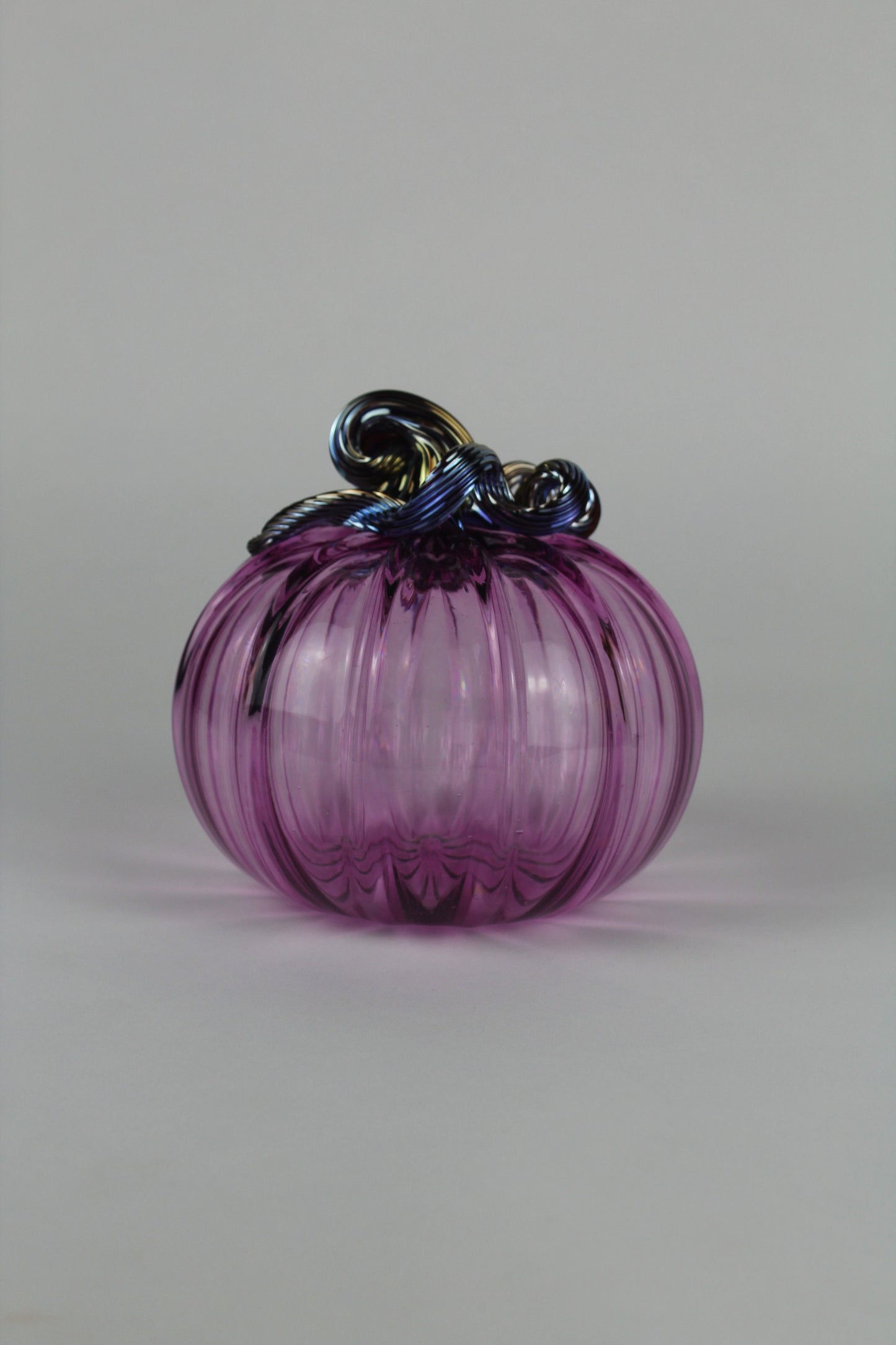 Pink and Gold Handblown Decorative Glass Pumpkin