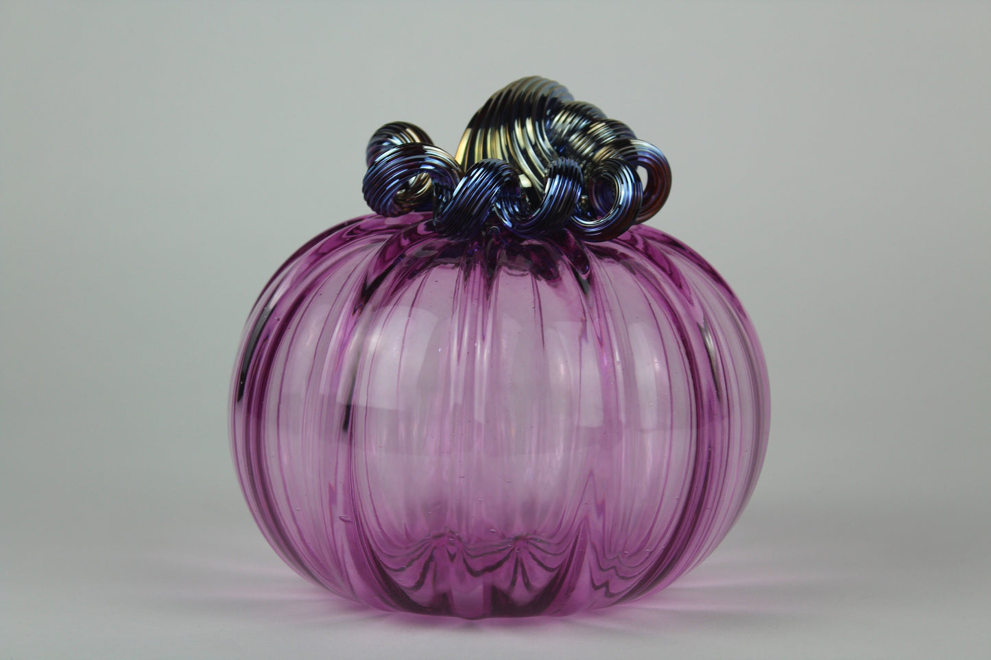 Pink and Gold Handblown Decorative Glass Pumpkin