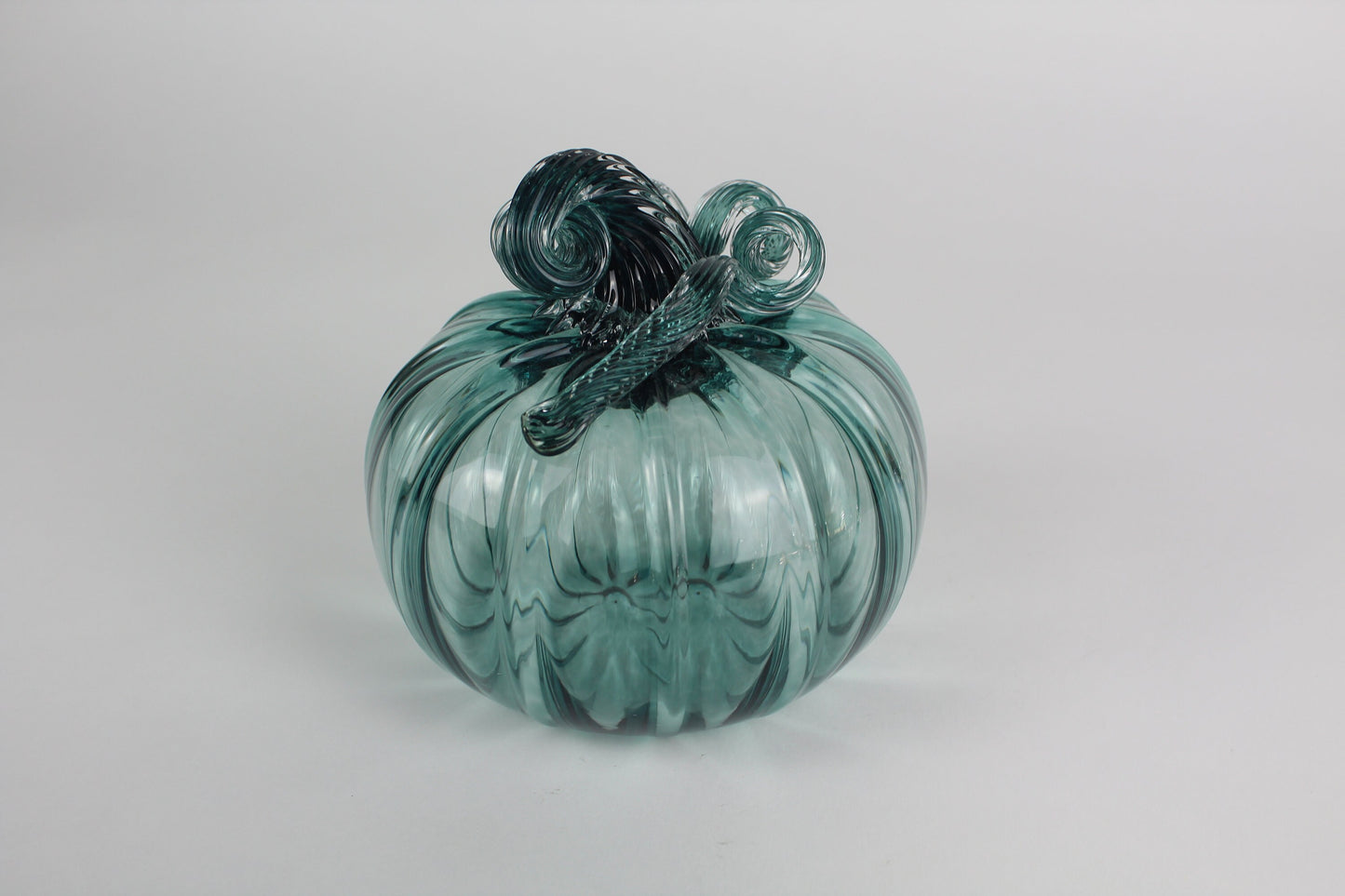 Pine Green Handblown Decorative Glass Pumpkin