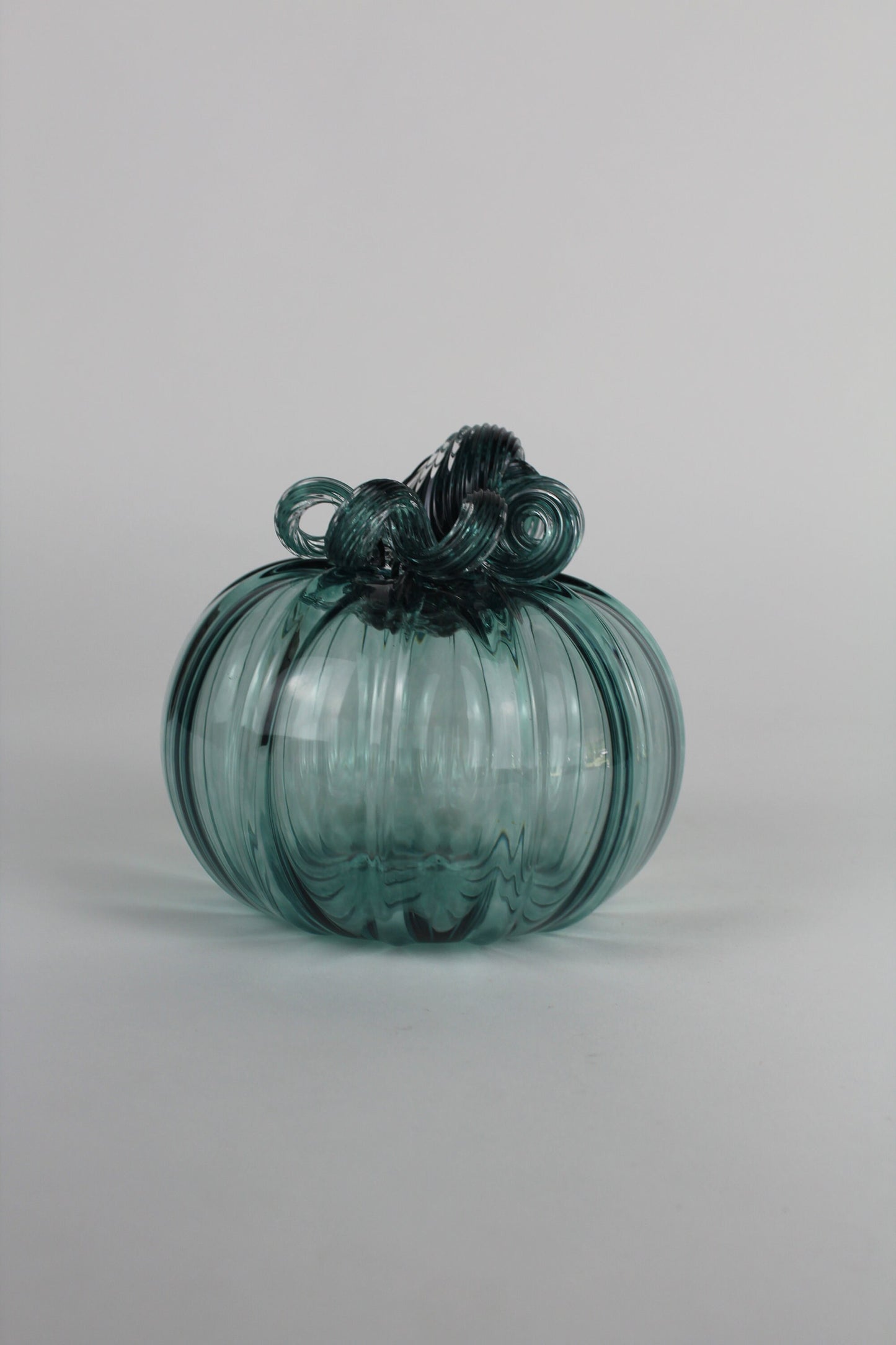 Pine Green Handblown Decorative Glass Pumpkin