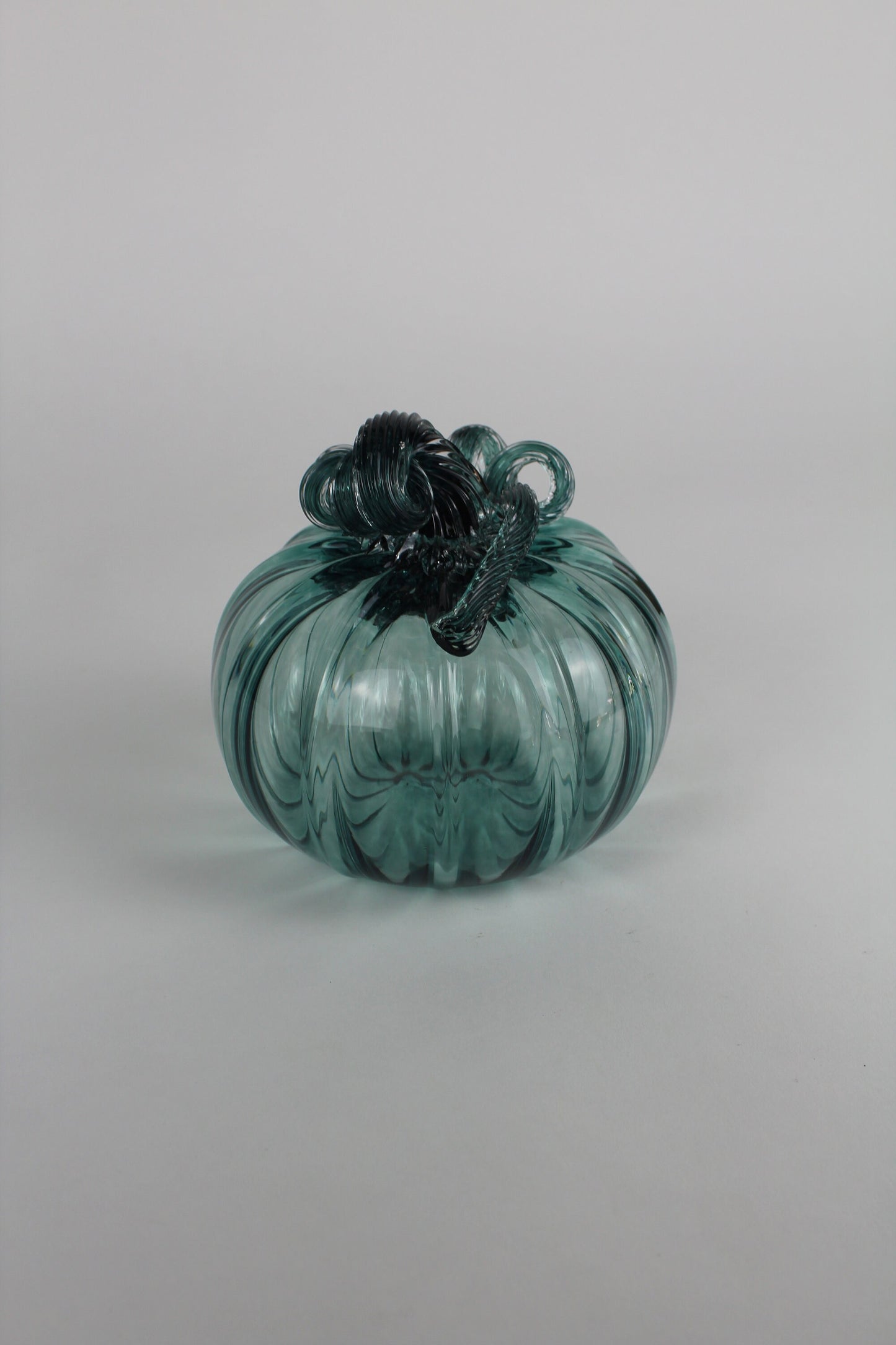 Pine Green Handblown Decorative Glass Pumpkin