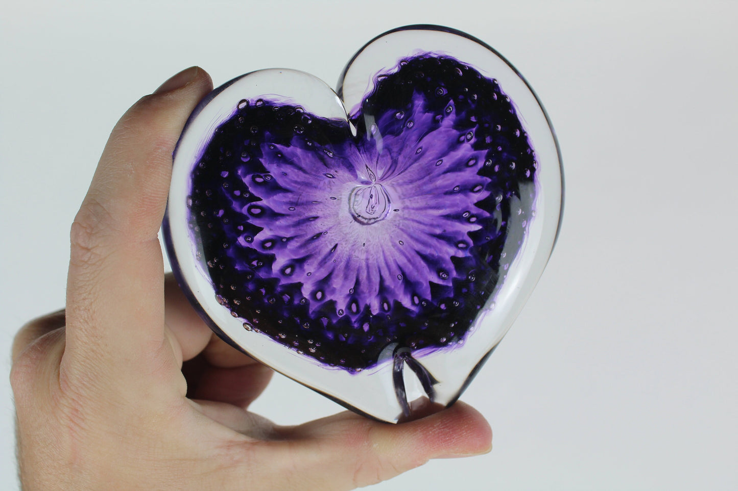 Handmade Glass Heart Paperweight