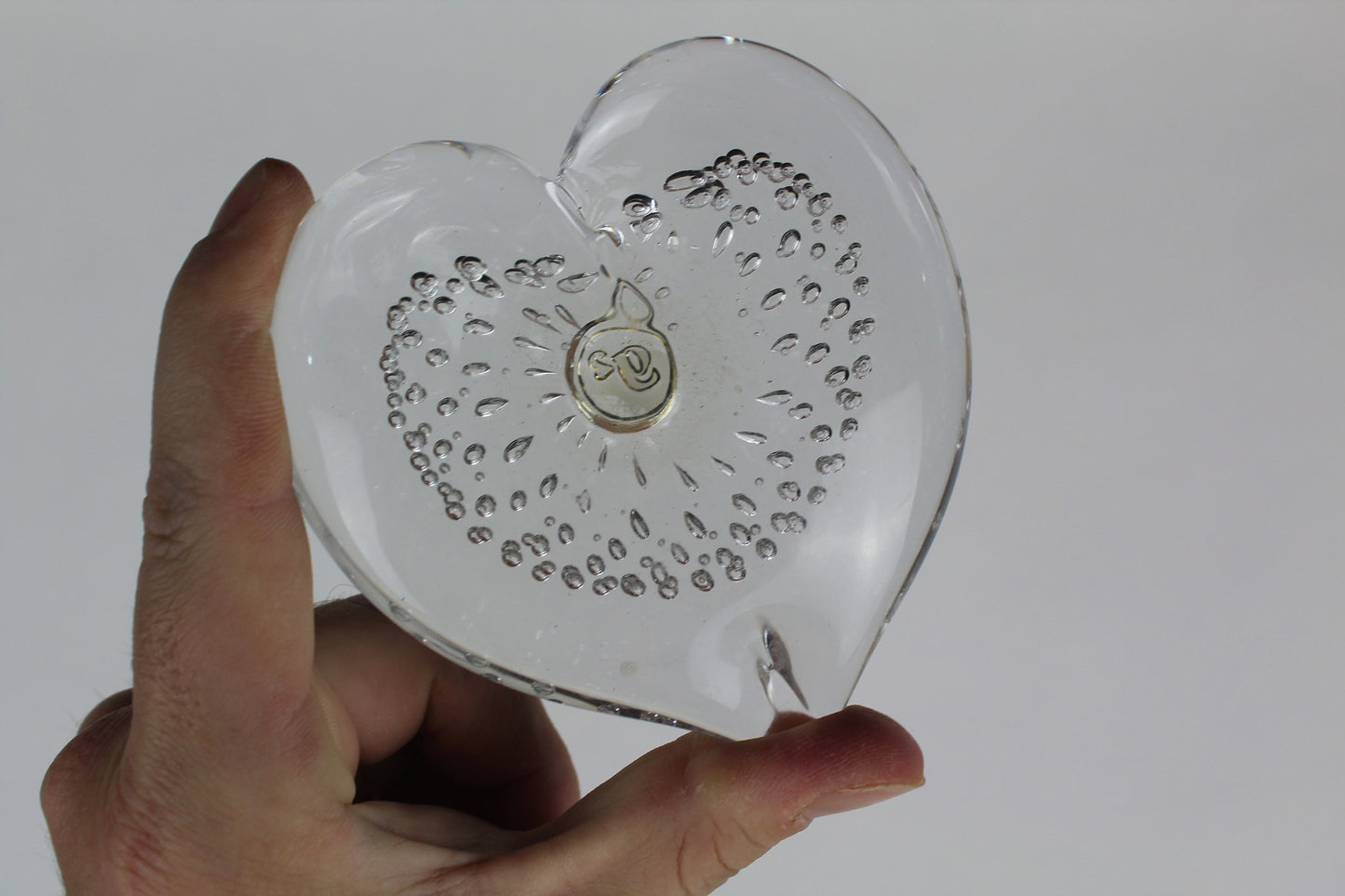 Handmade Glass Heart Paperweight