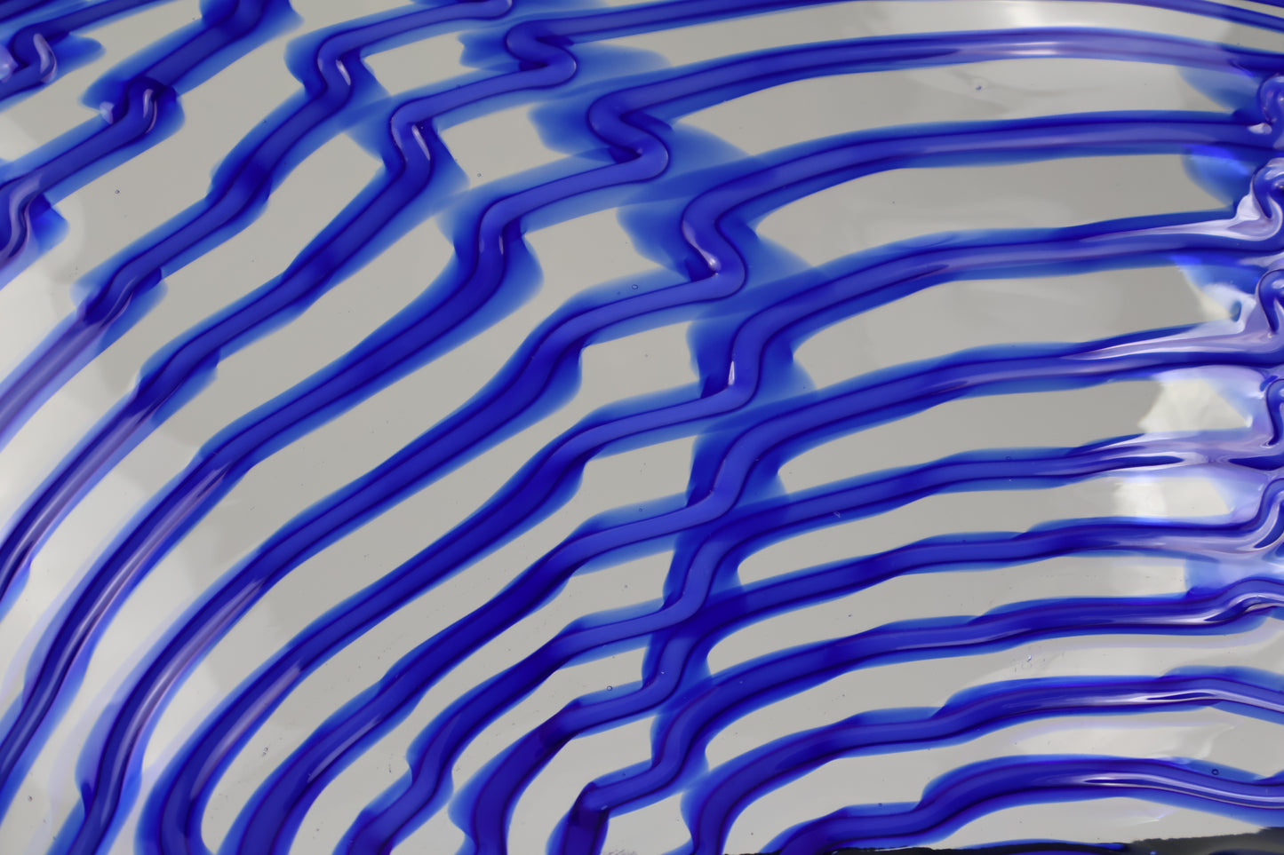 Blue Lightning Handblown Mid Size Bowl