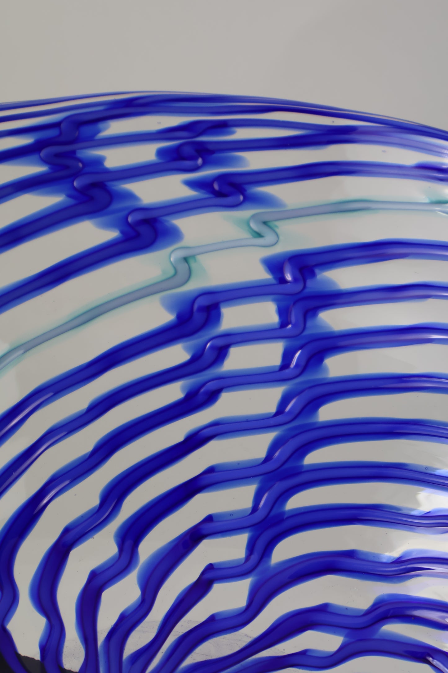 Blue Lightning Handblown Mid Size Bowl