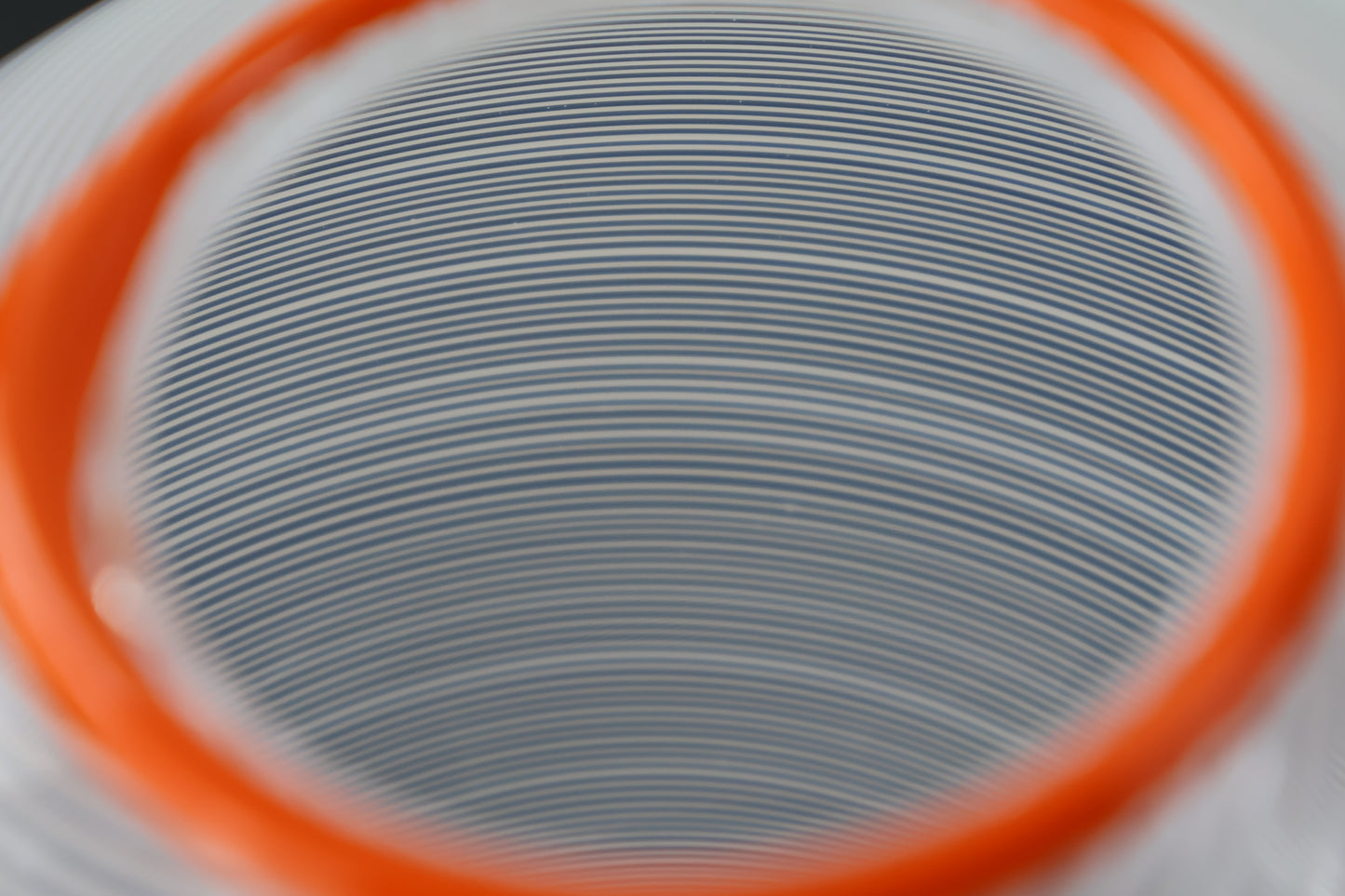 Handmade White Filigrana Vase with Orange Lip Wrap