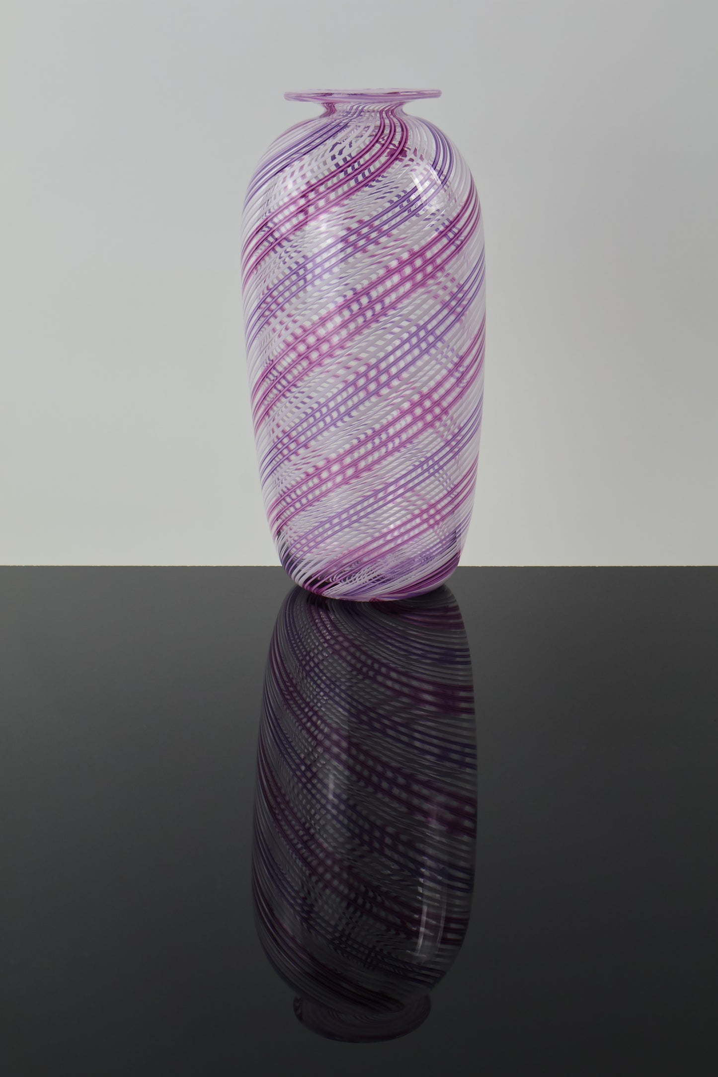 Handblown Glass Twisted Cane Bottle