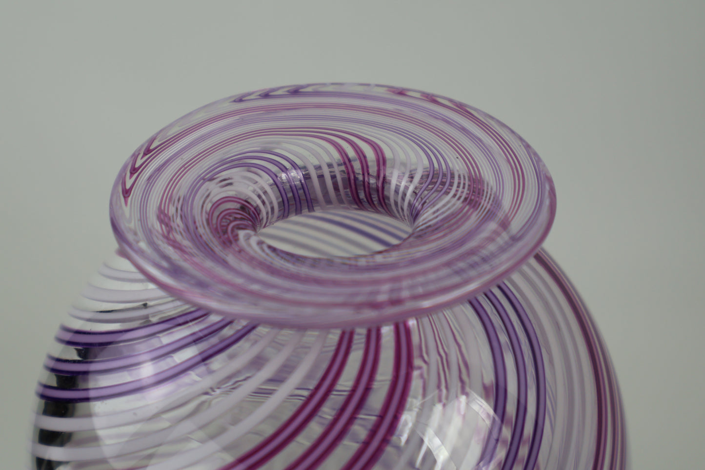 Handblown Glass Twisted Cane Bottle