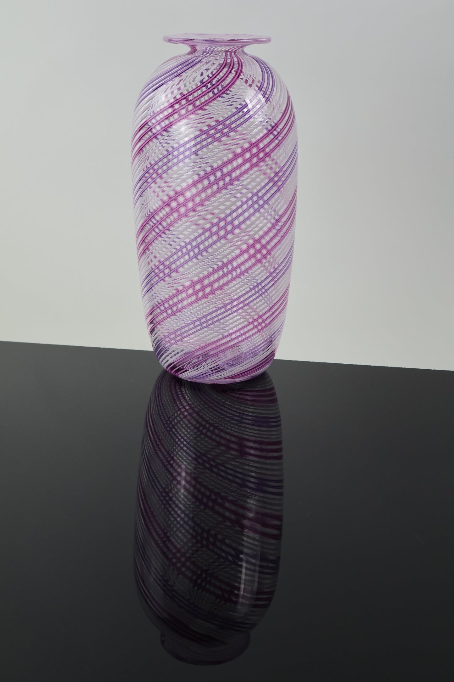 Handblown Glass Twisted Cane Bottle