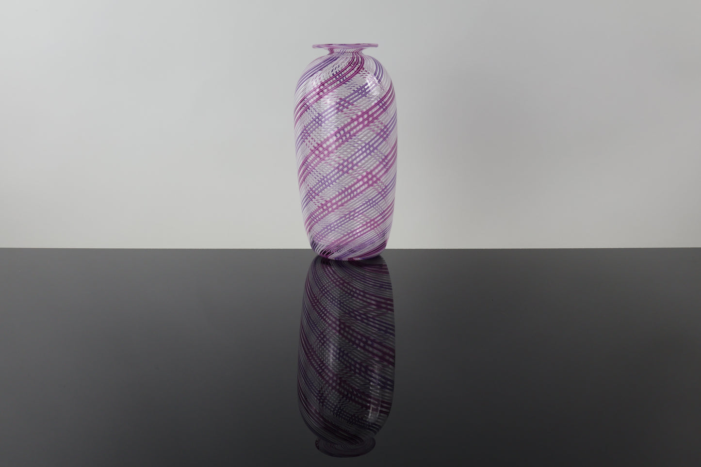 Handblown Glass Twisted Cane Bottle