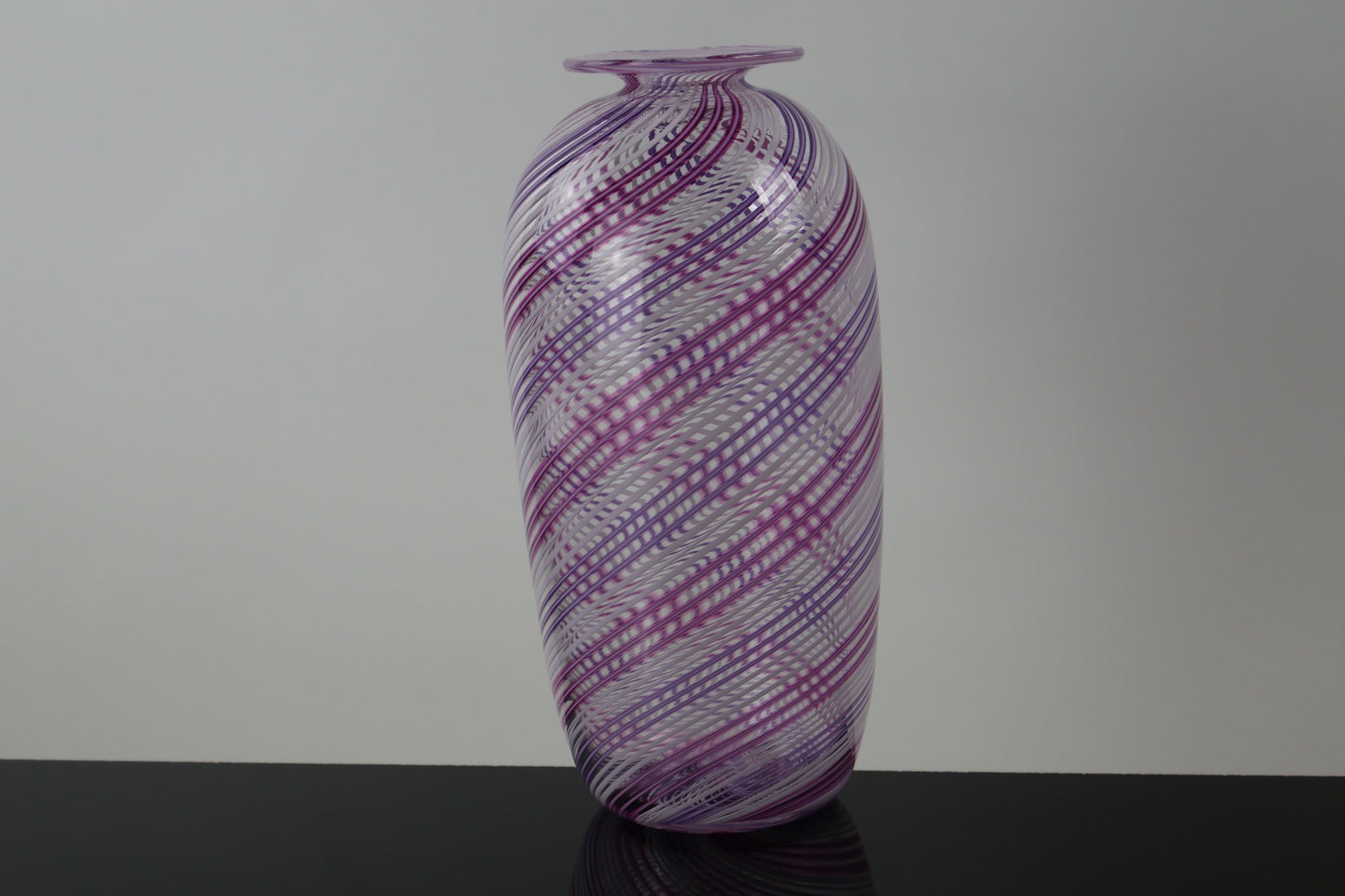 Handblown Glass Twisted Cane Bottle