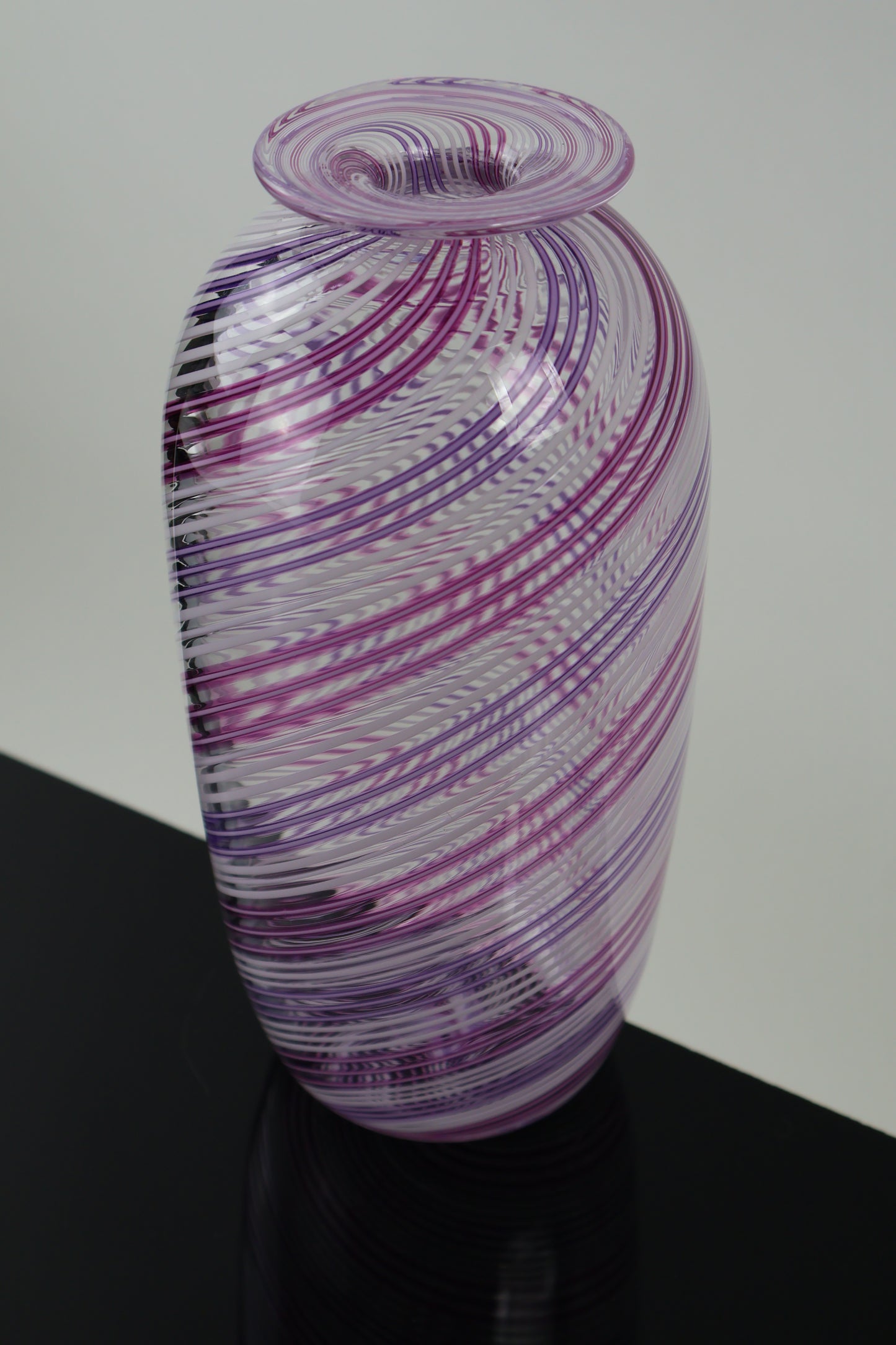 Handblown Glass Twisted Cane Bottle