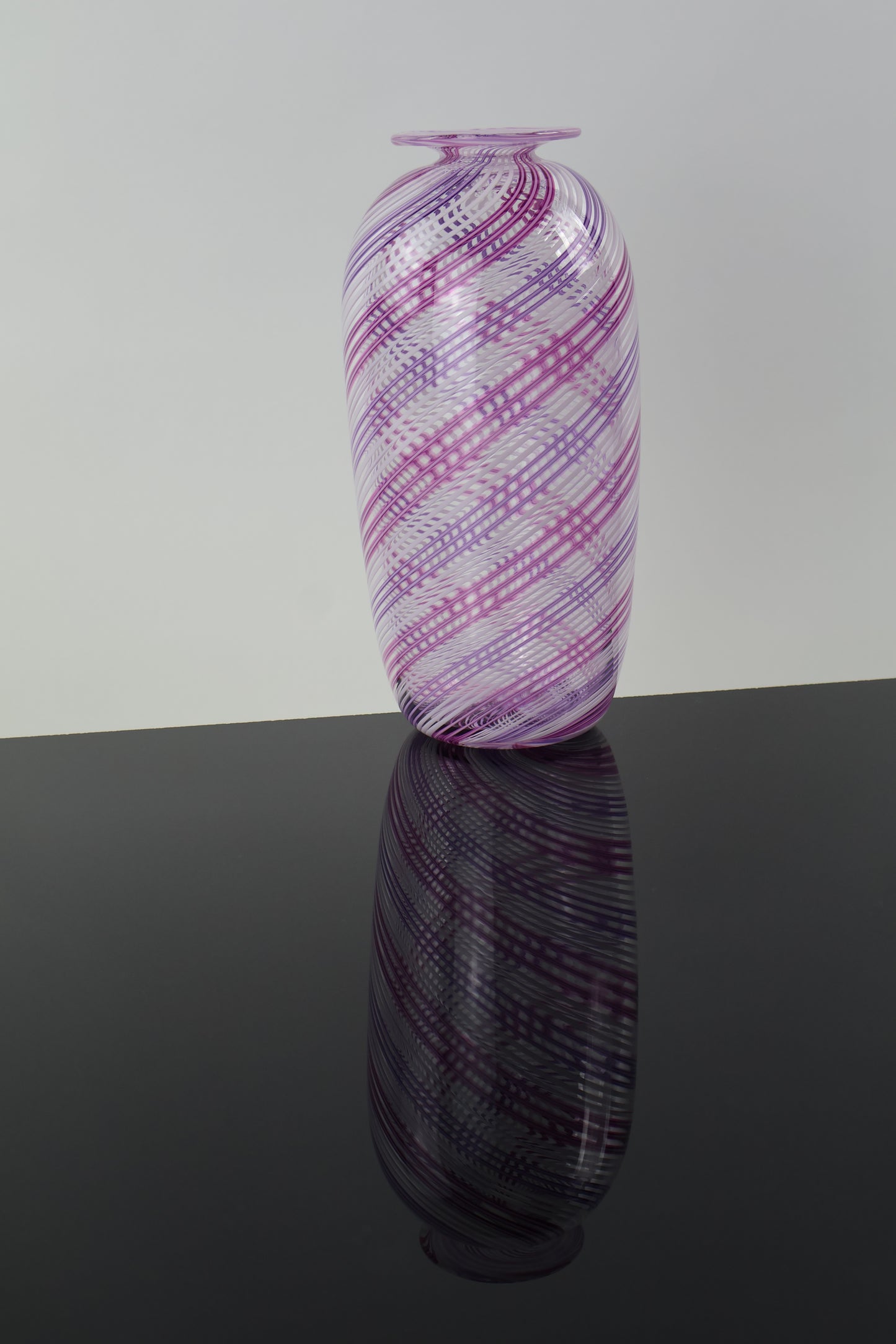 Handblown Glass Twisted Cane Bottle