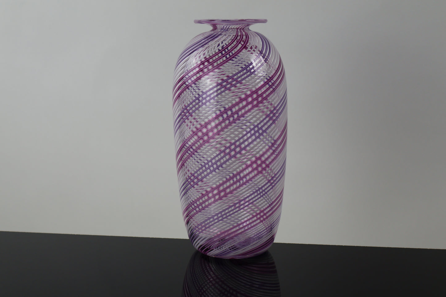 Handblown Glass Twisted Cane Bottle