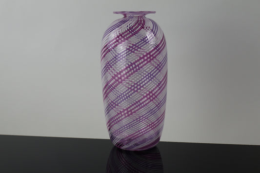 Handblown Glass Twisted Cane Bottle