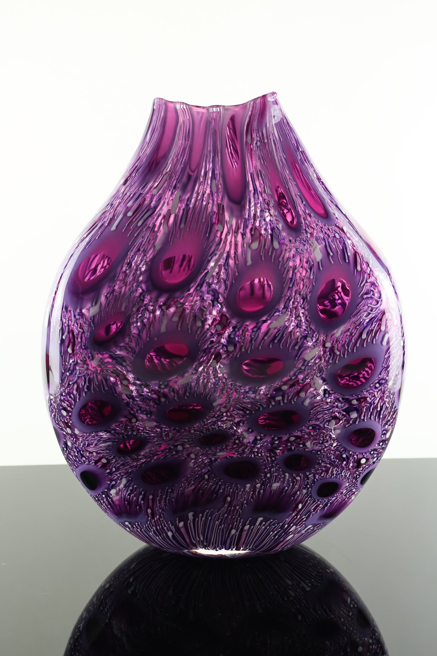 Handblown Amethyst Fireworks Murrine Vessel