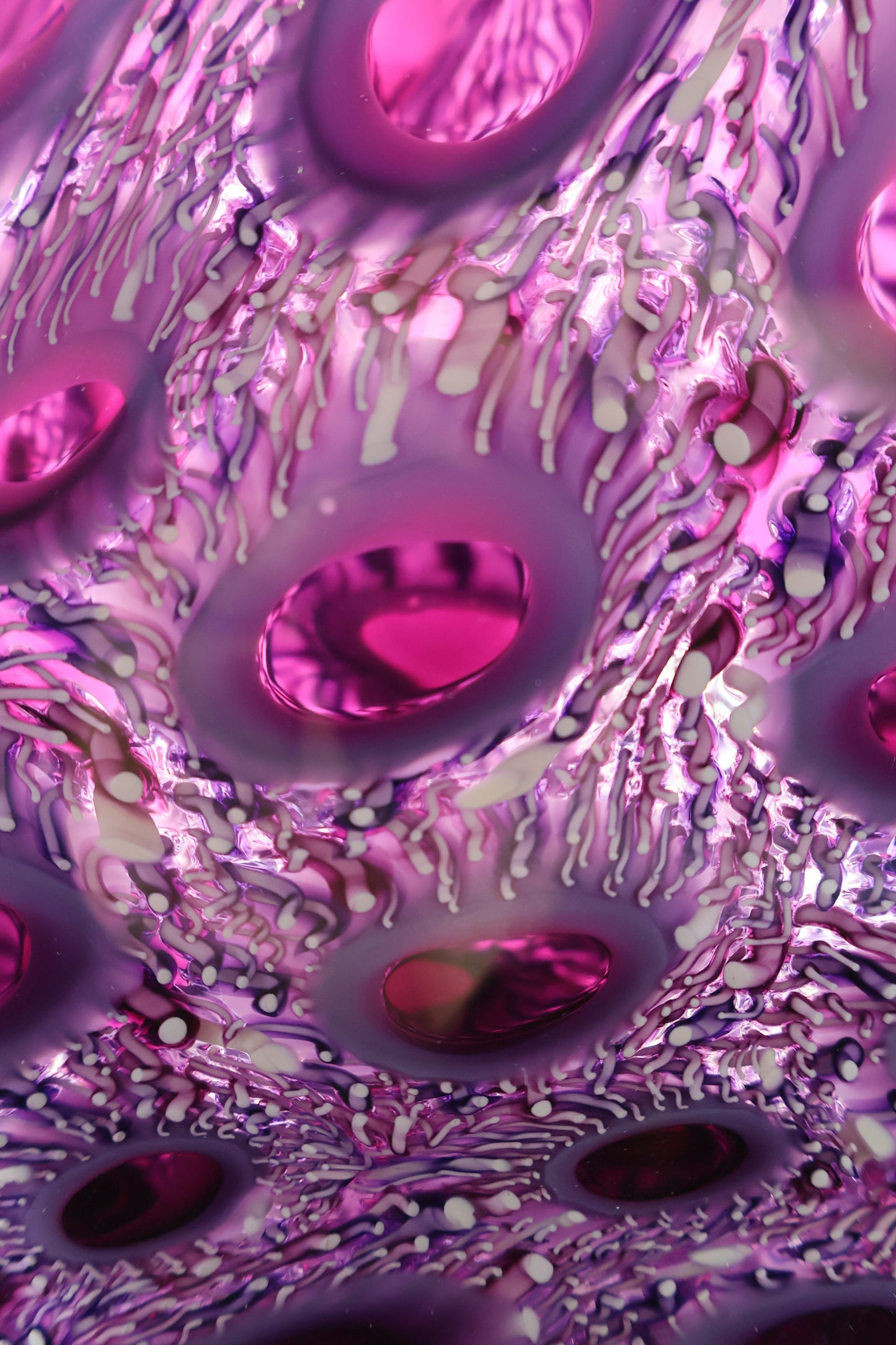 Handblown Amethyst Fireworks Murrine Vessel