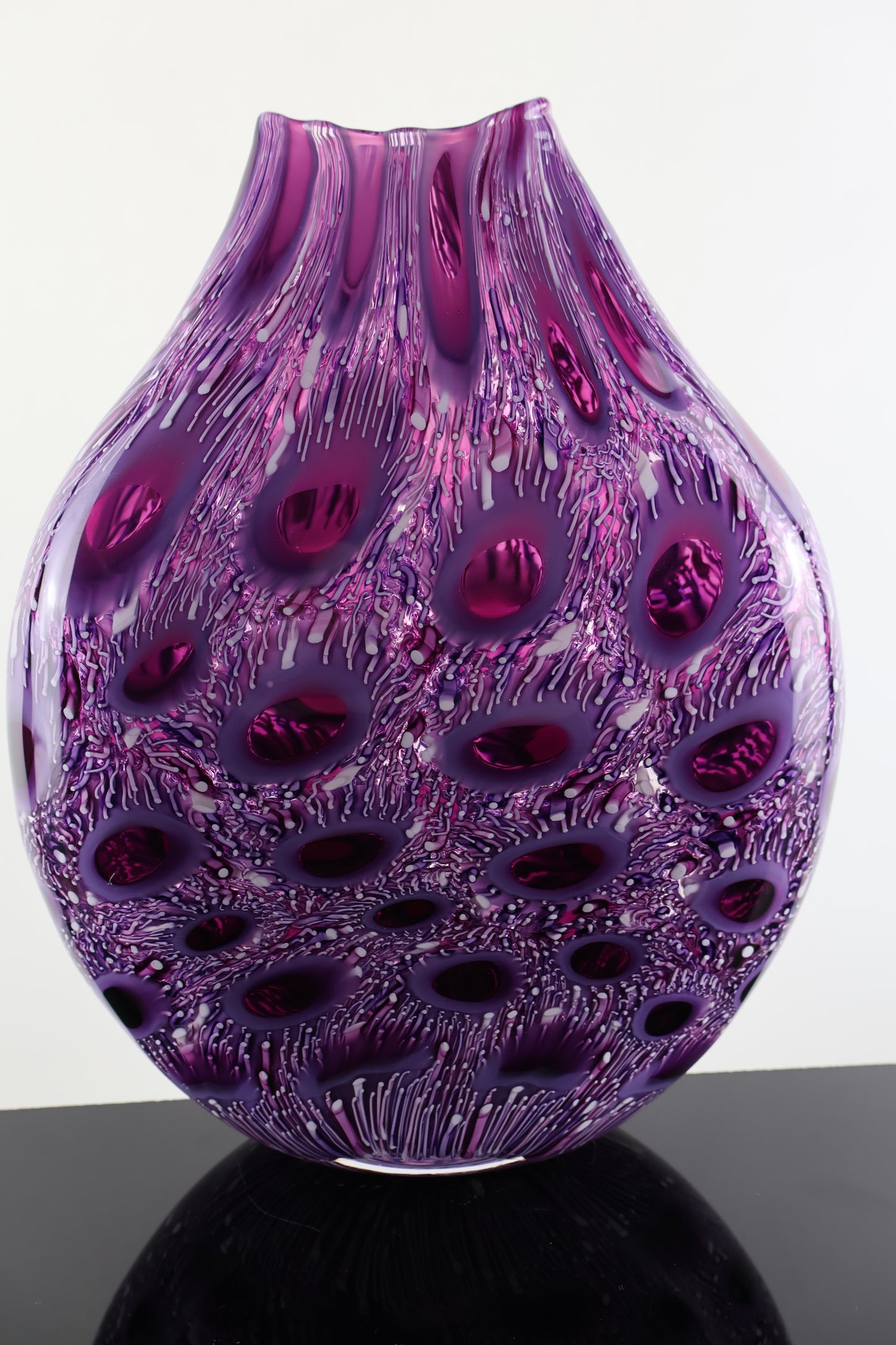 Handblown Amethyst Fireworks Murrine Vessel