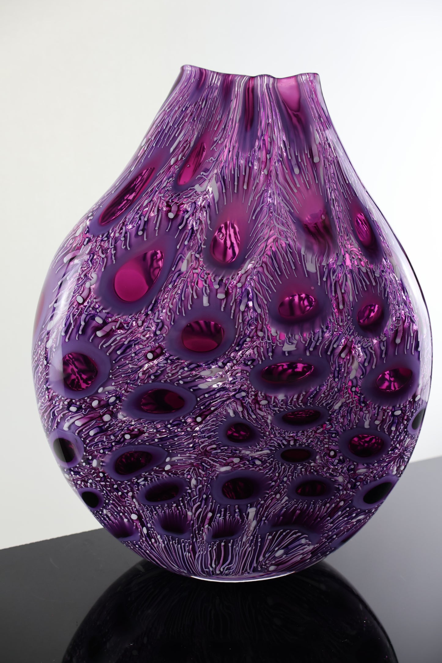 Handblown Amethyst Fireworks Murrine Vessel