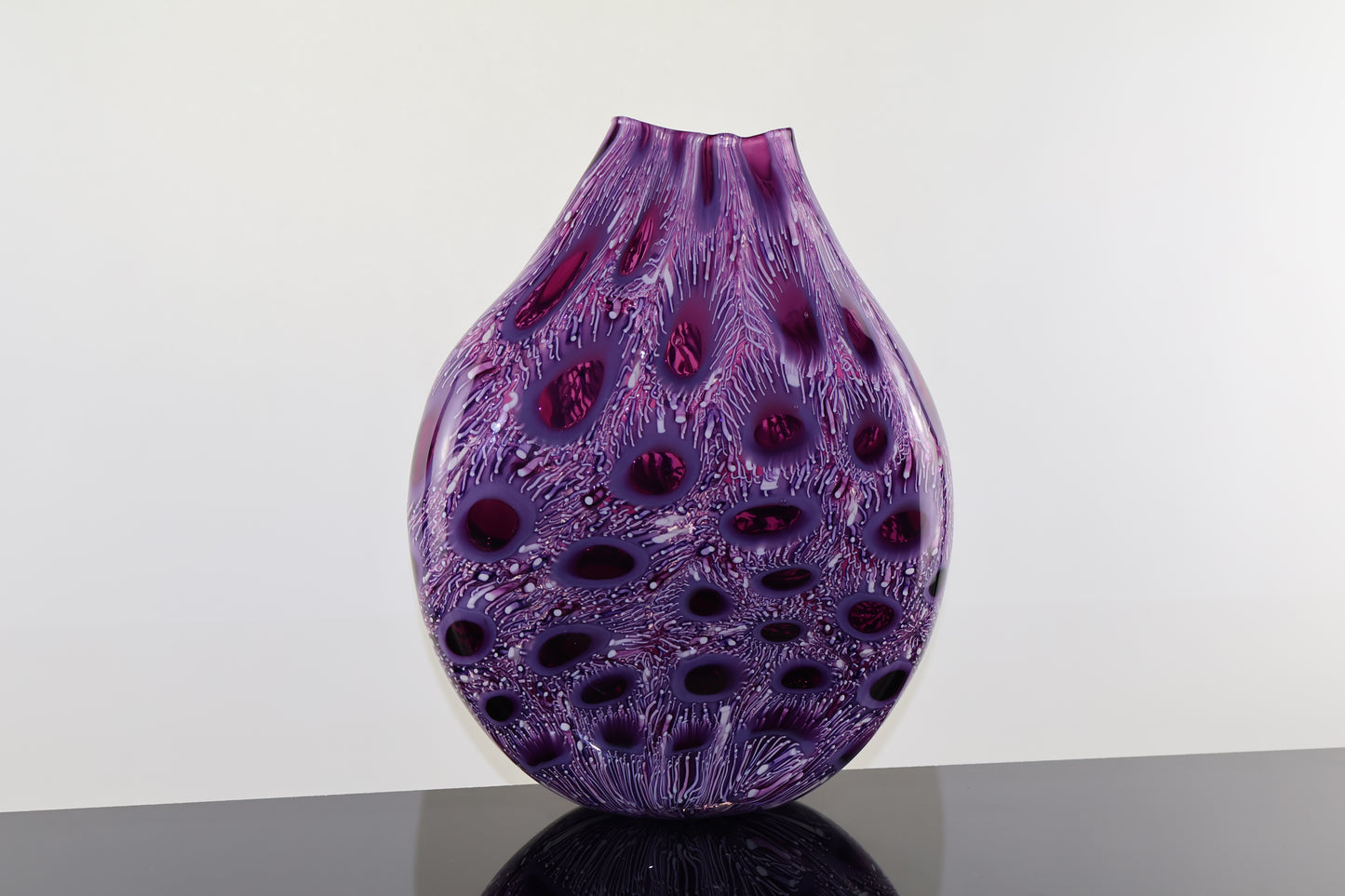 Handblown Amethyst Fireworks Murrine Vessel