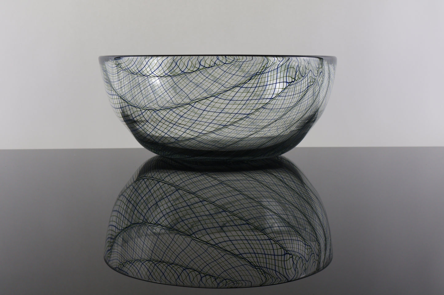 Handmade Black, Green and Blue Zanfirico Plunger Pick Up Bowl