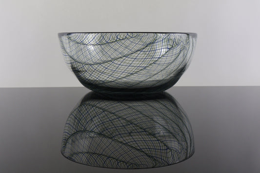 Handmade Black, Green and Blue Zanfirico Plunger Pick Up Bowl