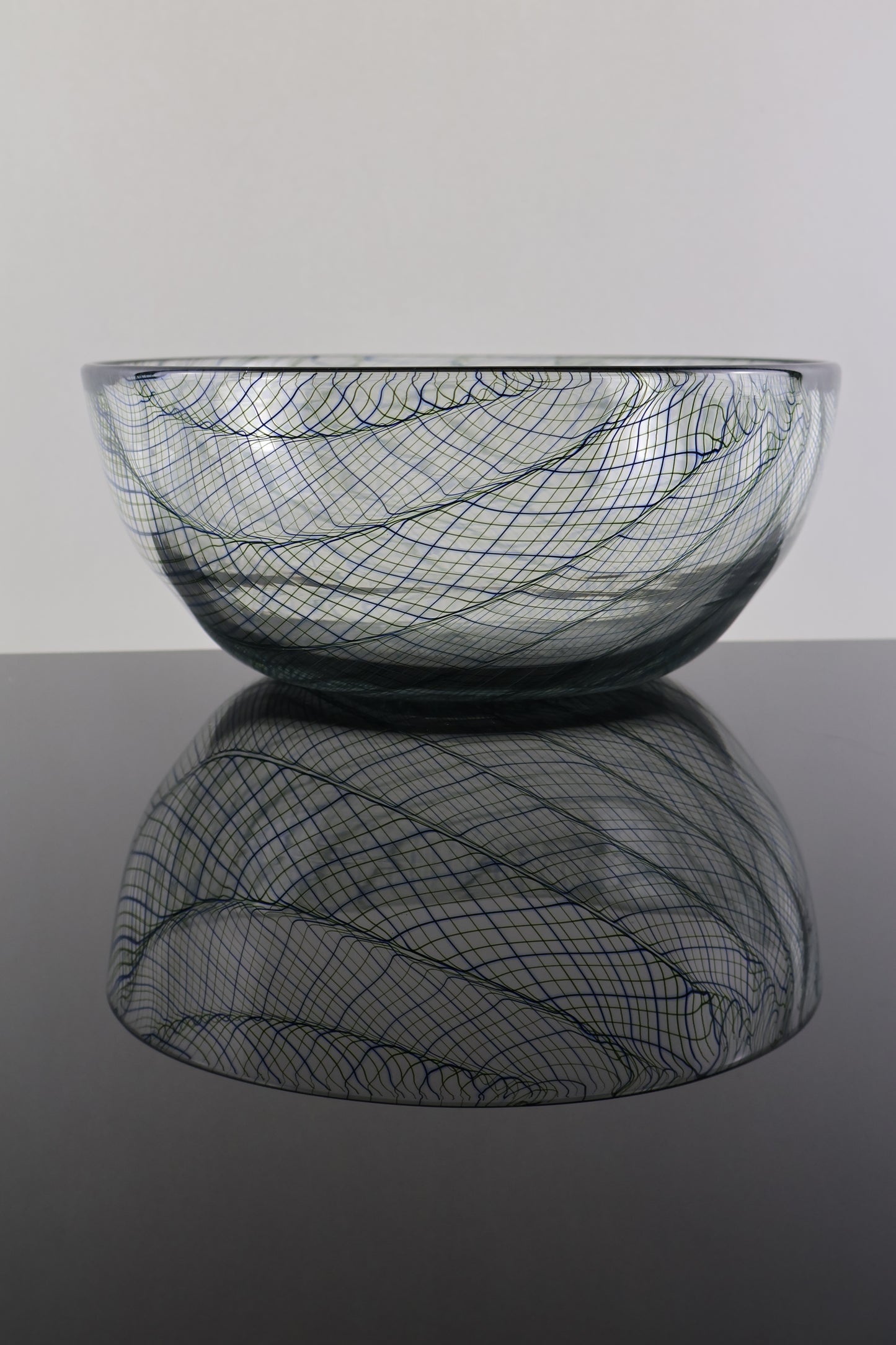 Handmade Black, Green and Blue Zanfirico Plunger Pick Up Bowl