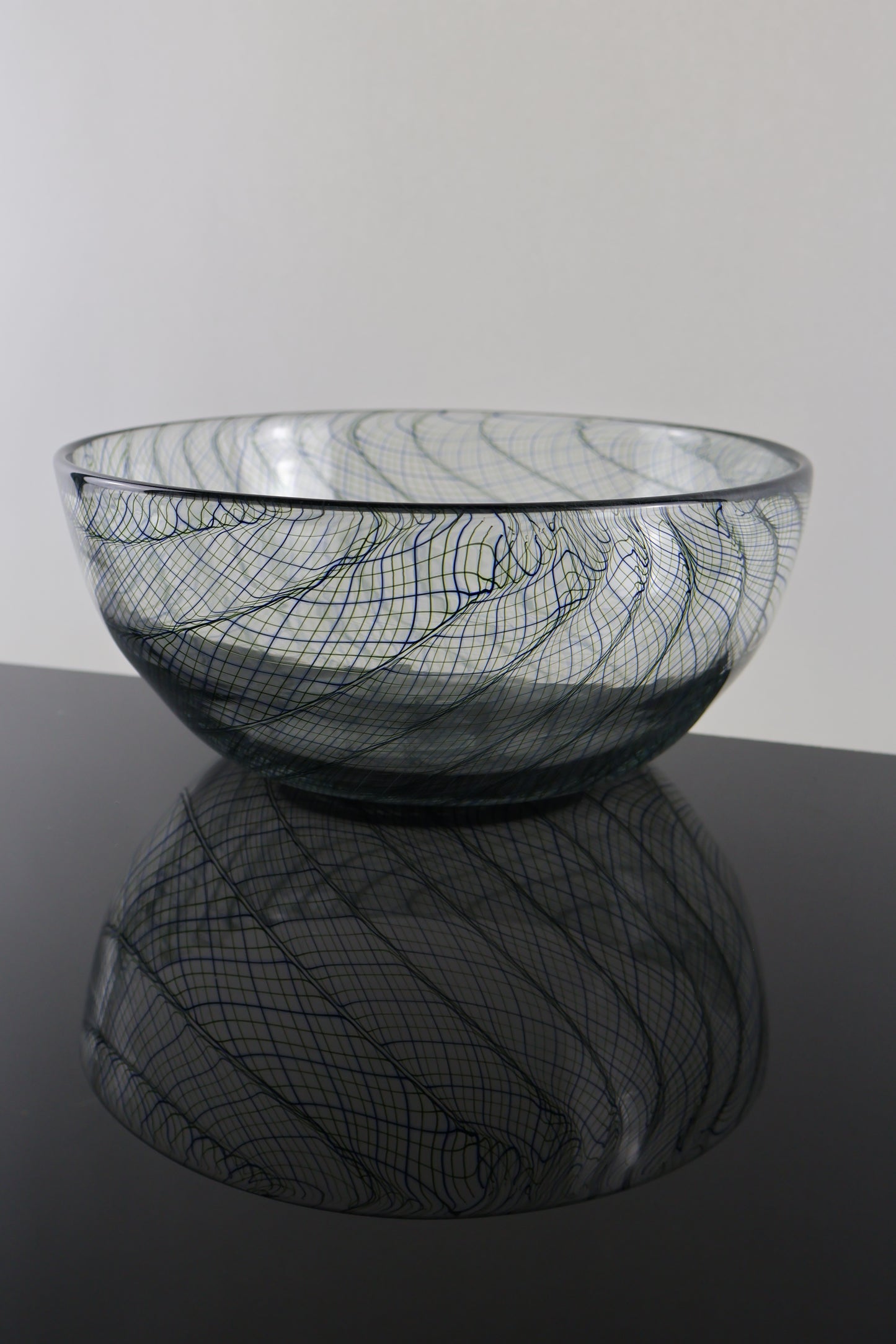 Handmade Black, Green and Blue Zanfirico Plunger Pick Up Bowl