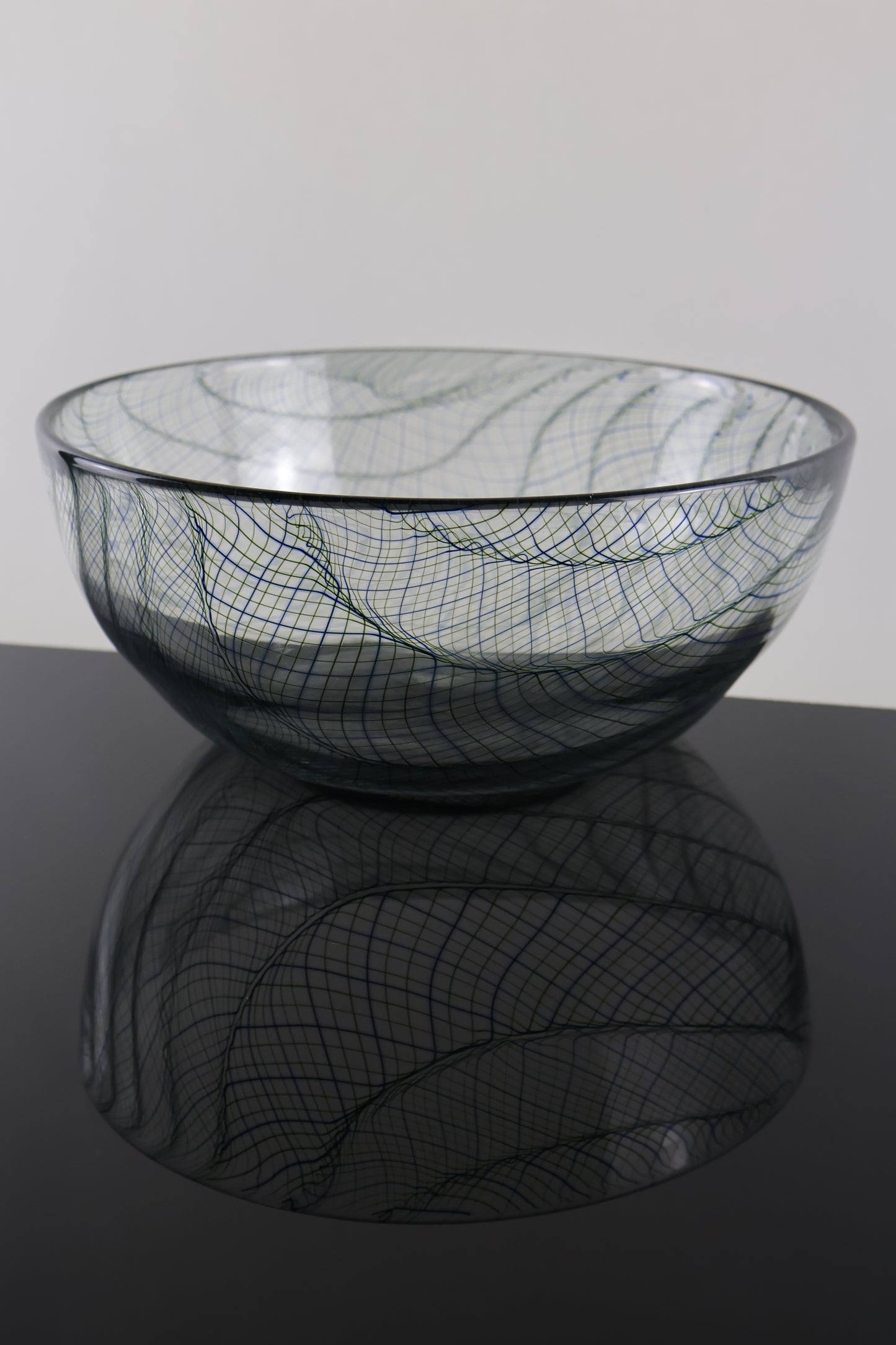 Handmade Black, Green and Blue Zanfirico Plunger Pick Up Bowl