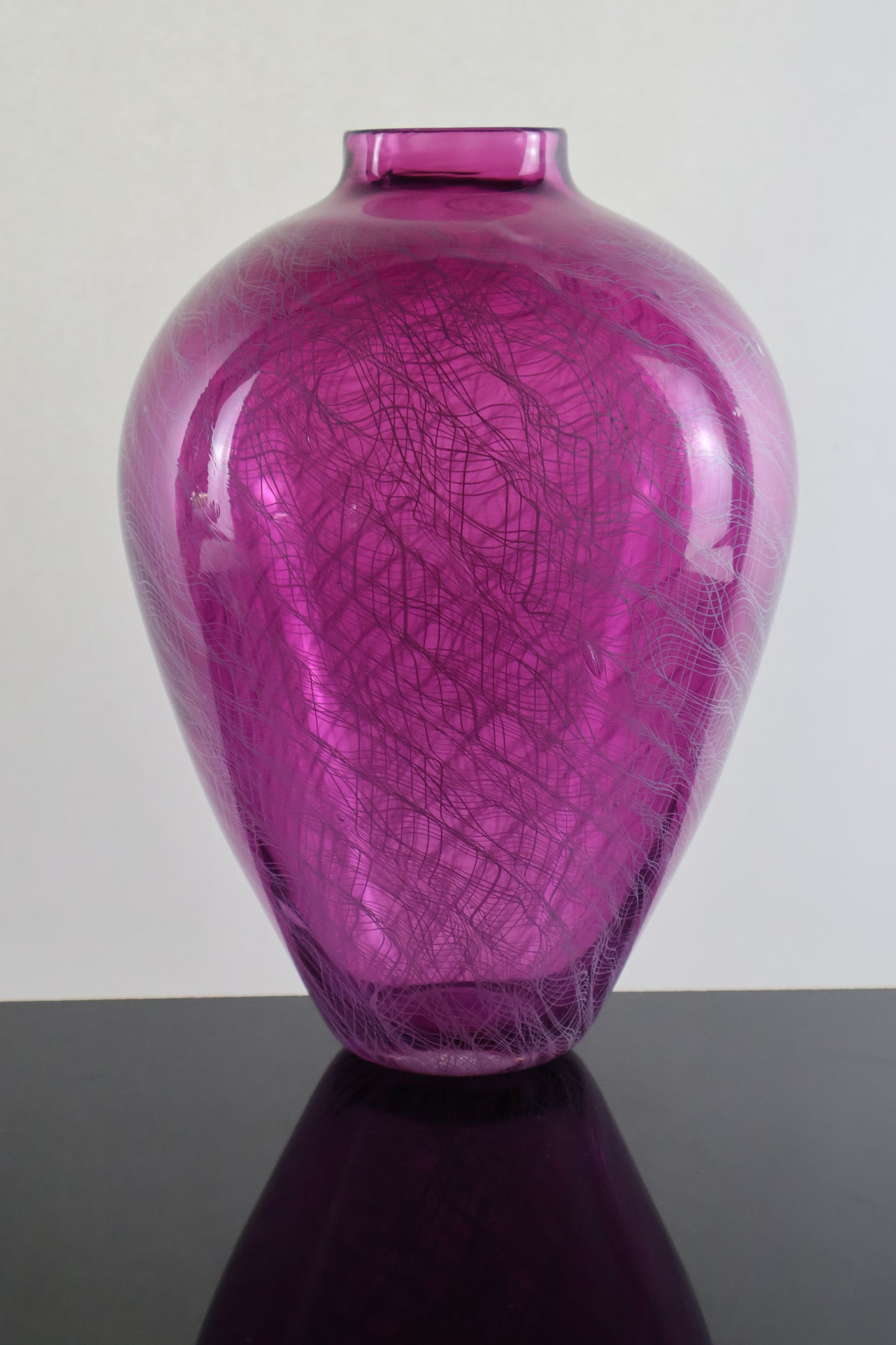 Handblown Pink Merletto Amphora Vase