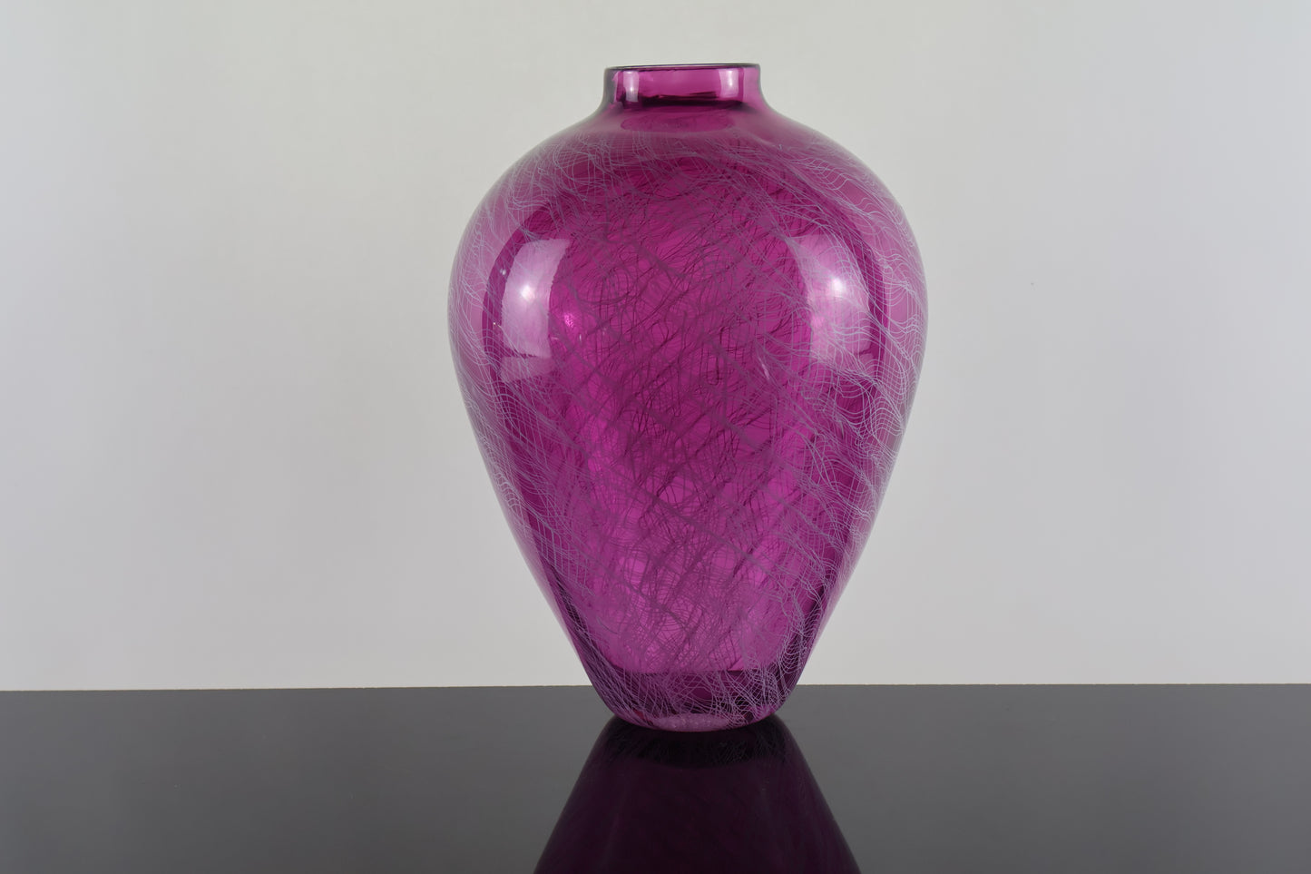 Handblown Pink Merletto Amphora Vase
