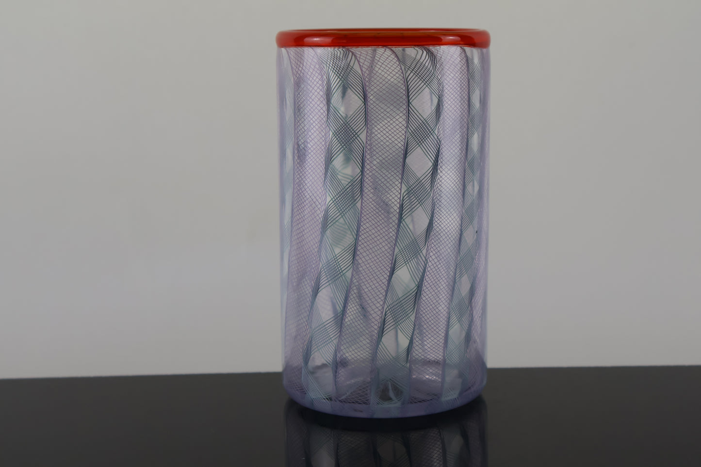 Handblown Zanfirico and Ribbon Cane Drinking Glass