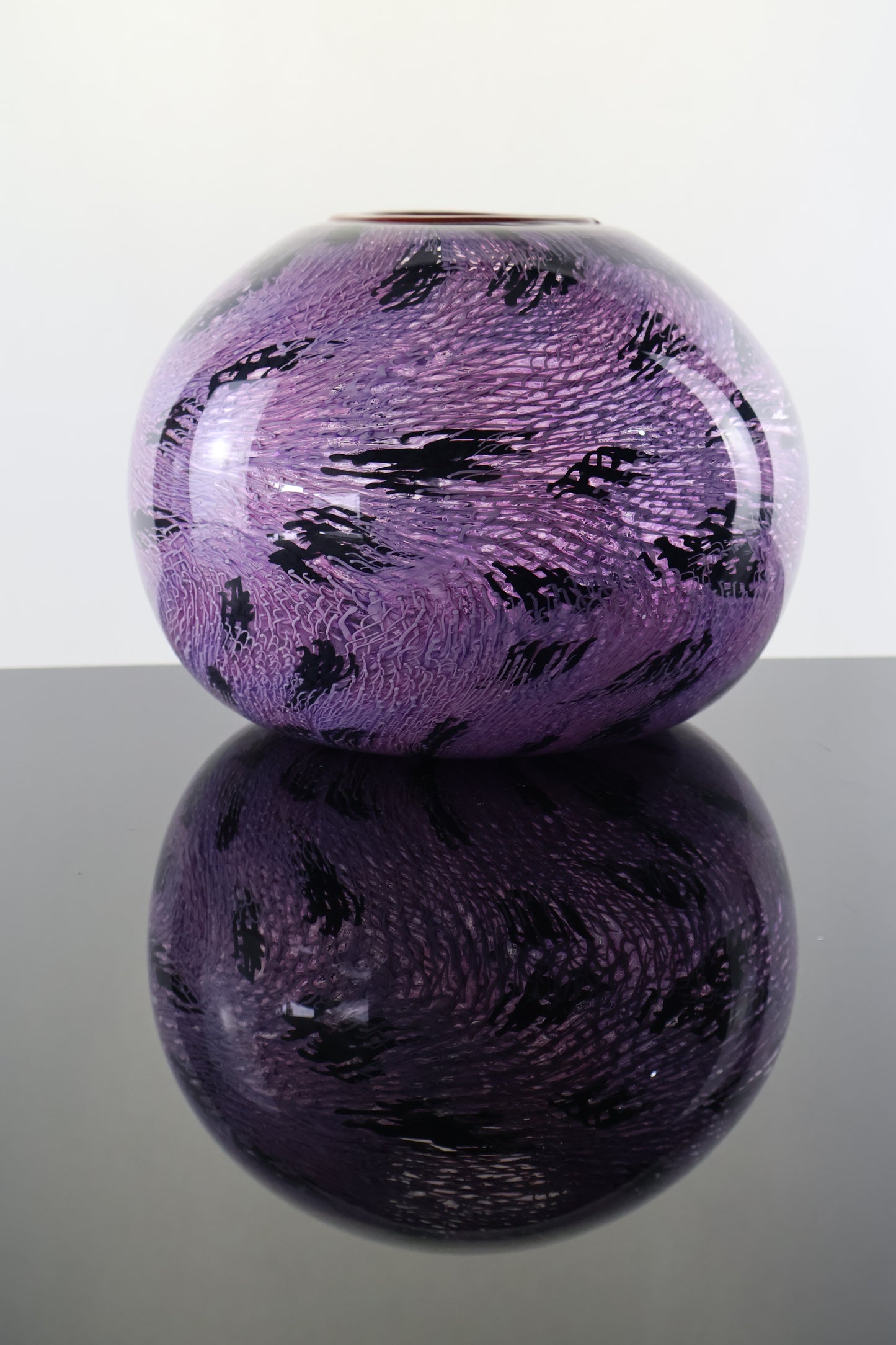 Pink, Purple and Black Murrine Vase