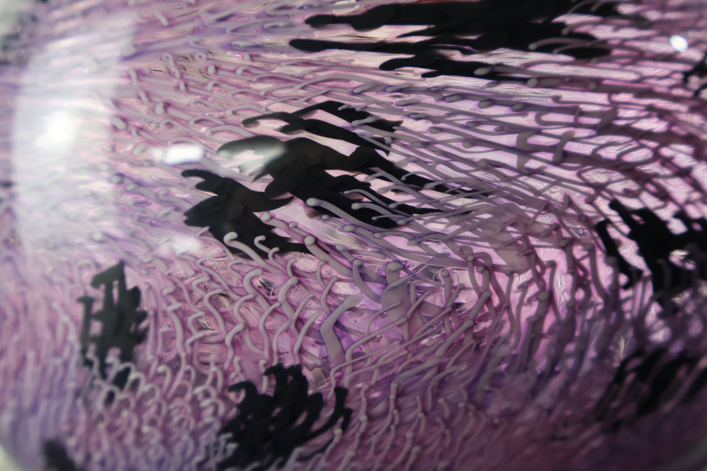 Pink, Purple and Black Murrine Vase