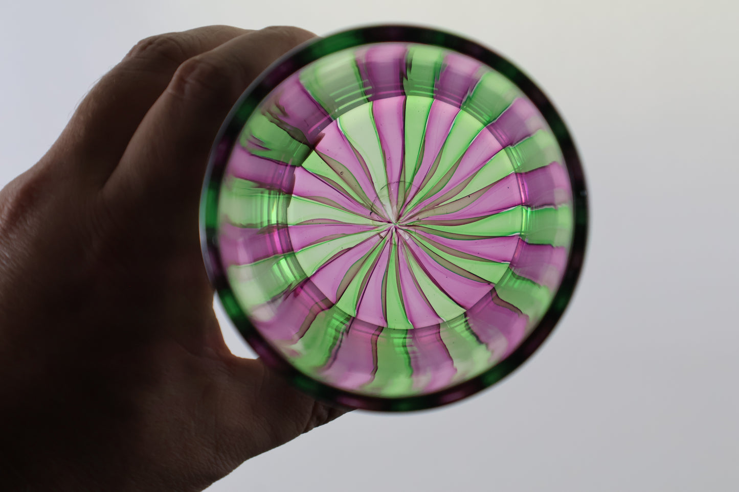 Pink and Green Veiled Drinking Cup