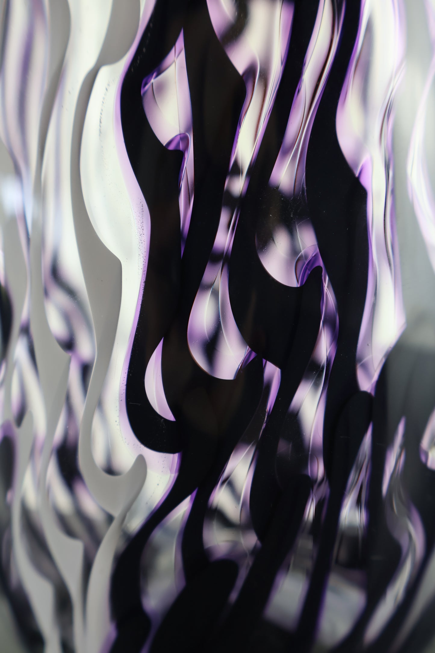 Chaos Series - Black, Purple and White Distorted Cane Vase